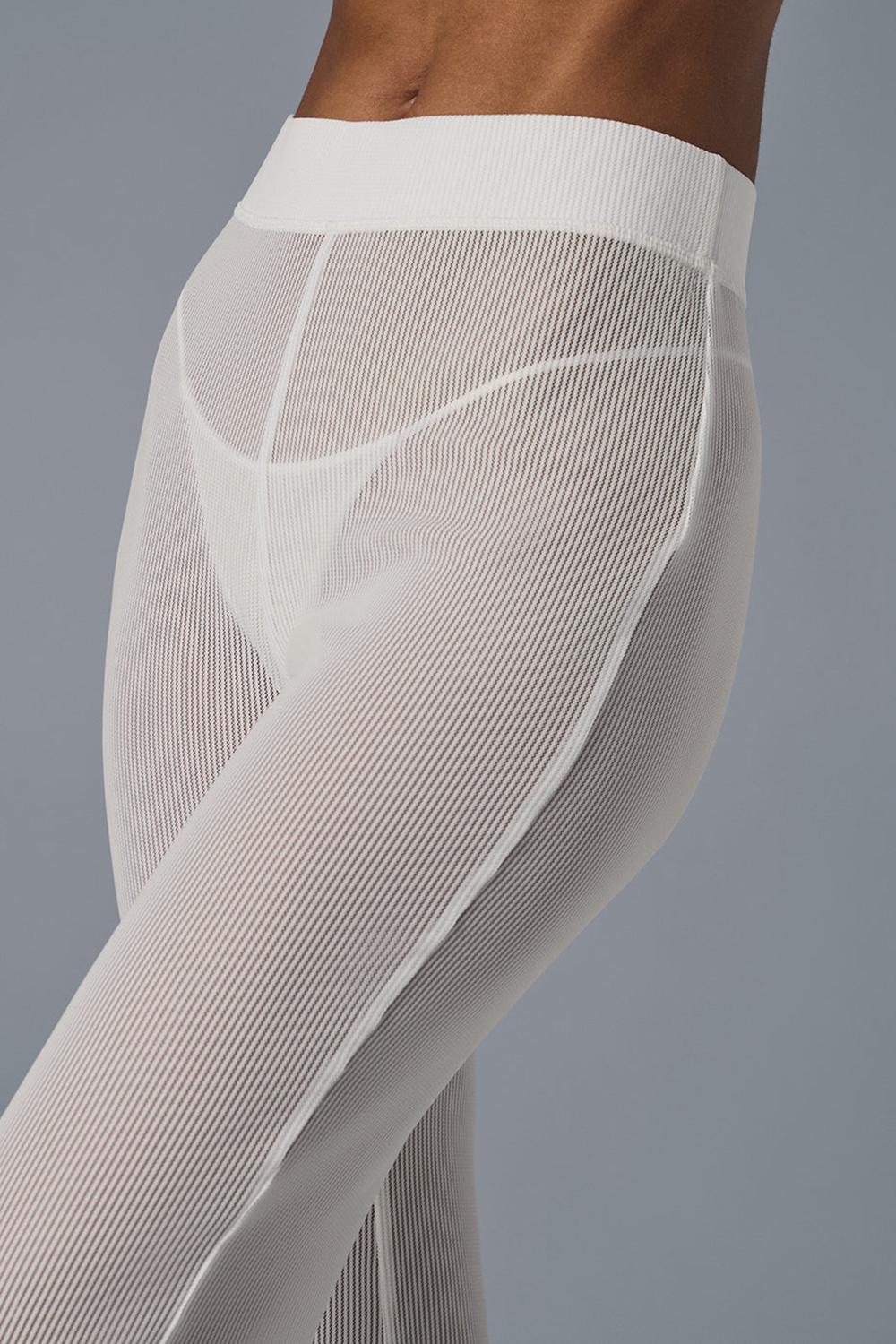 Pantalon Alo Yoga Striped Mesh Tropical Nights Flare Mujer Ivory | Mexico  PNC-972635