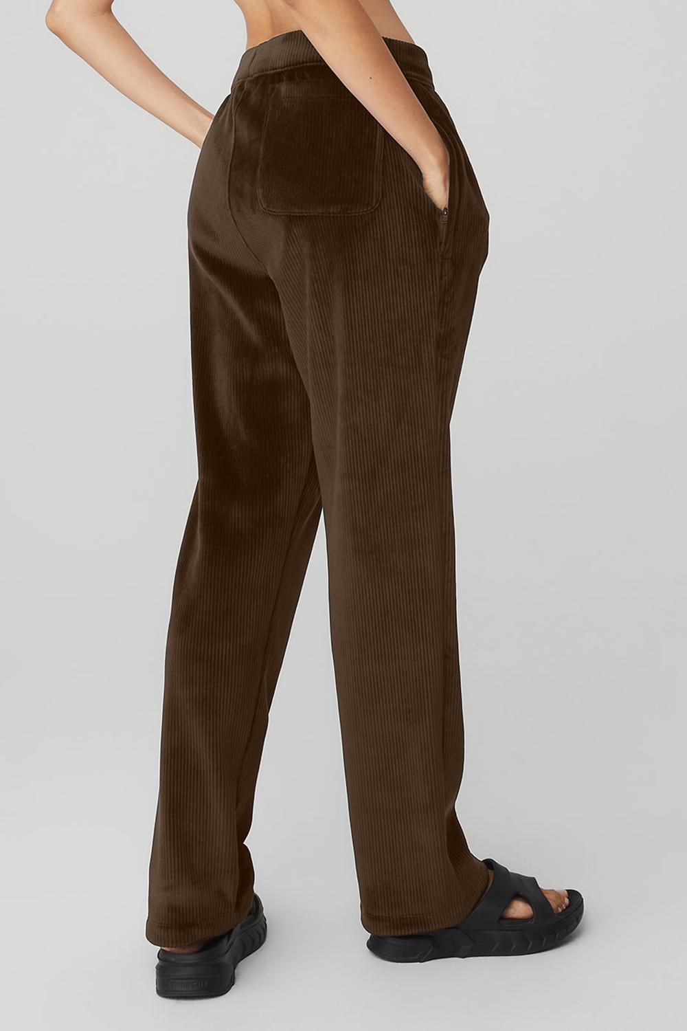 Pantalon Alo Yoga Velour Baller Mujer Espresso | Mexico  VAW-067831
