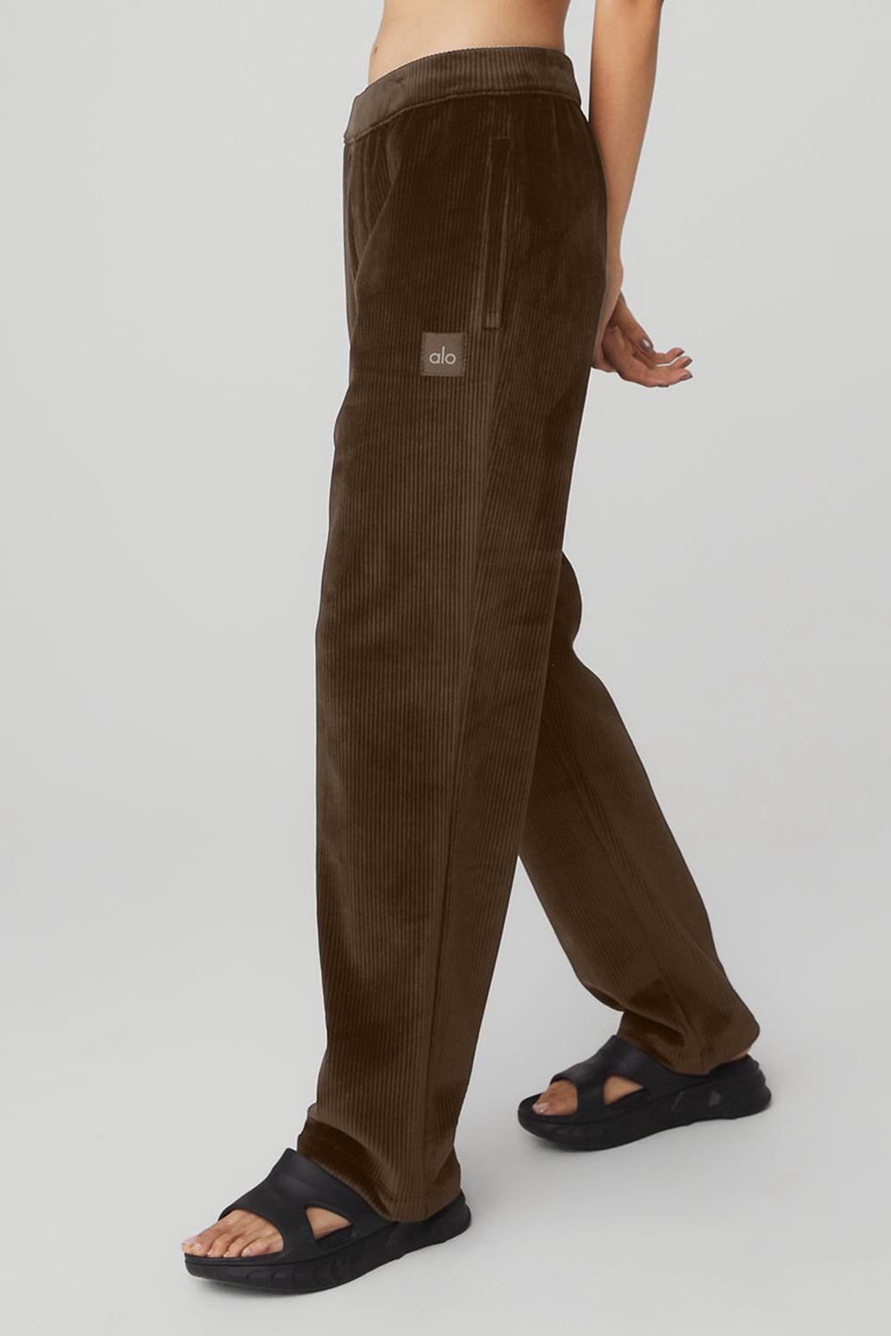 Pantalon Alo Yoga Velour Baller Mujer Espresso | Mexico  VAW-067831