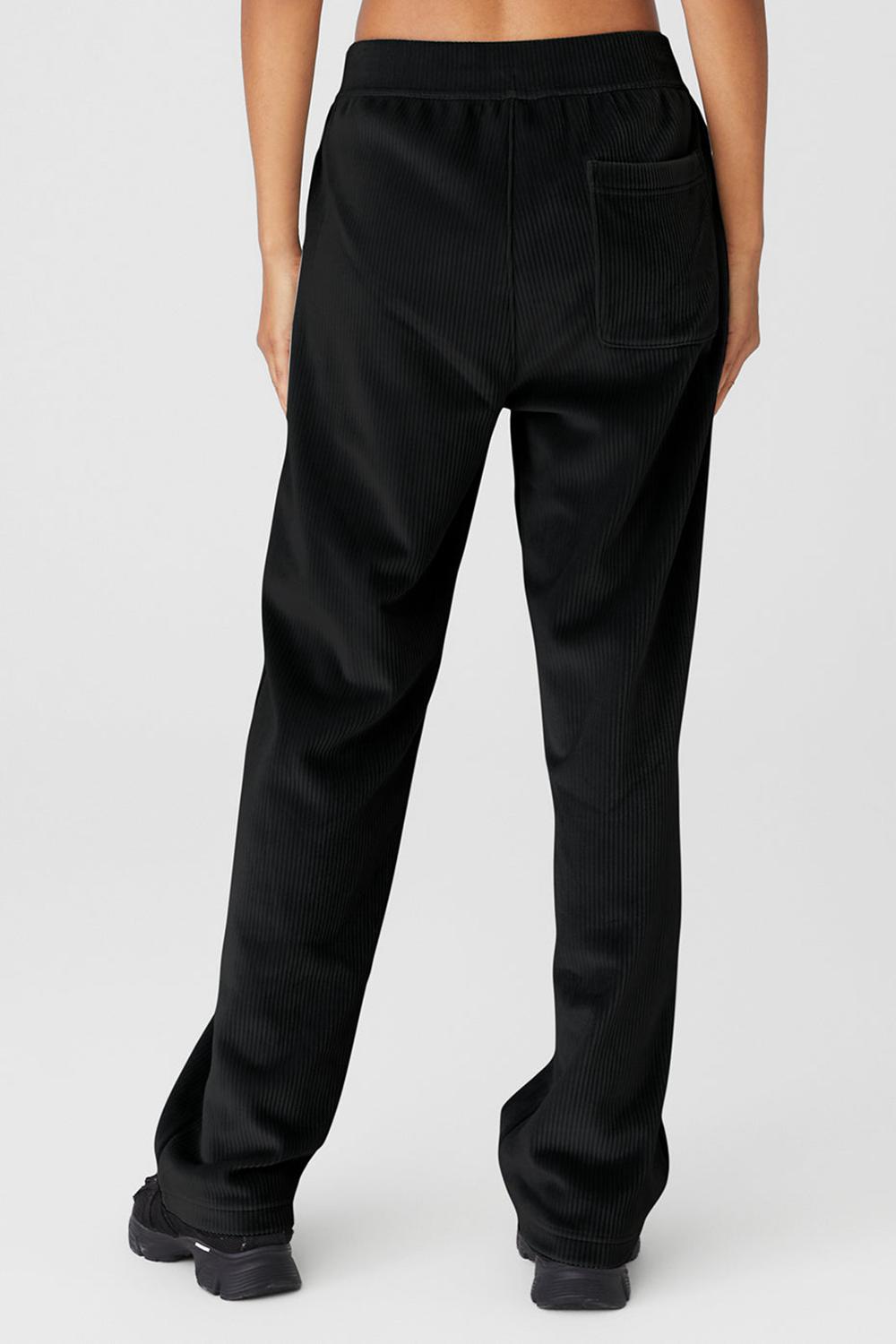 Pantalon Alo Yoga Velour Baller Mujer Negros | Mexico  YQO-304129