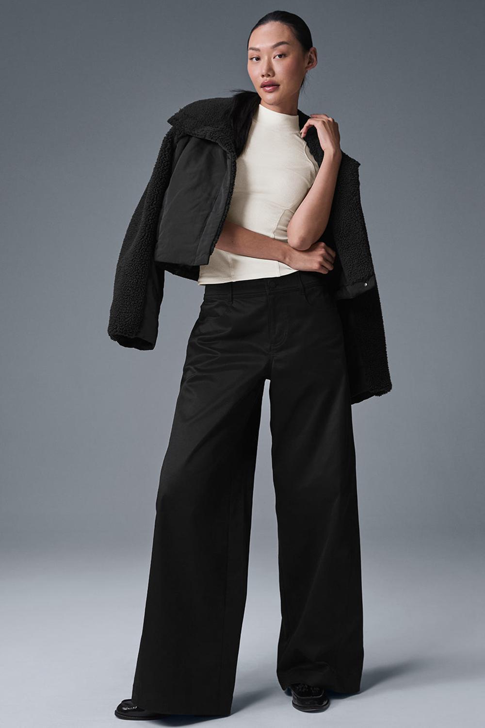 Pantalon Alo Yoga Wanderlust Wide Leg Mujer Negros | Mexico  ULV-046792