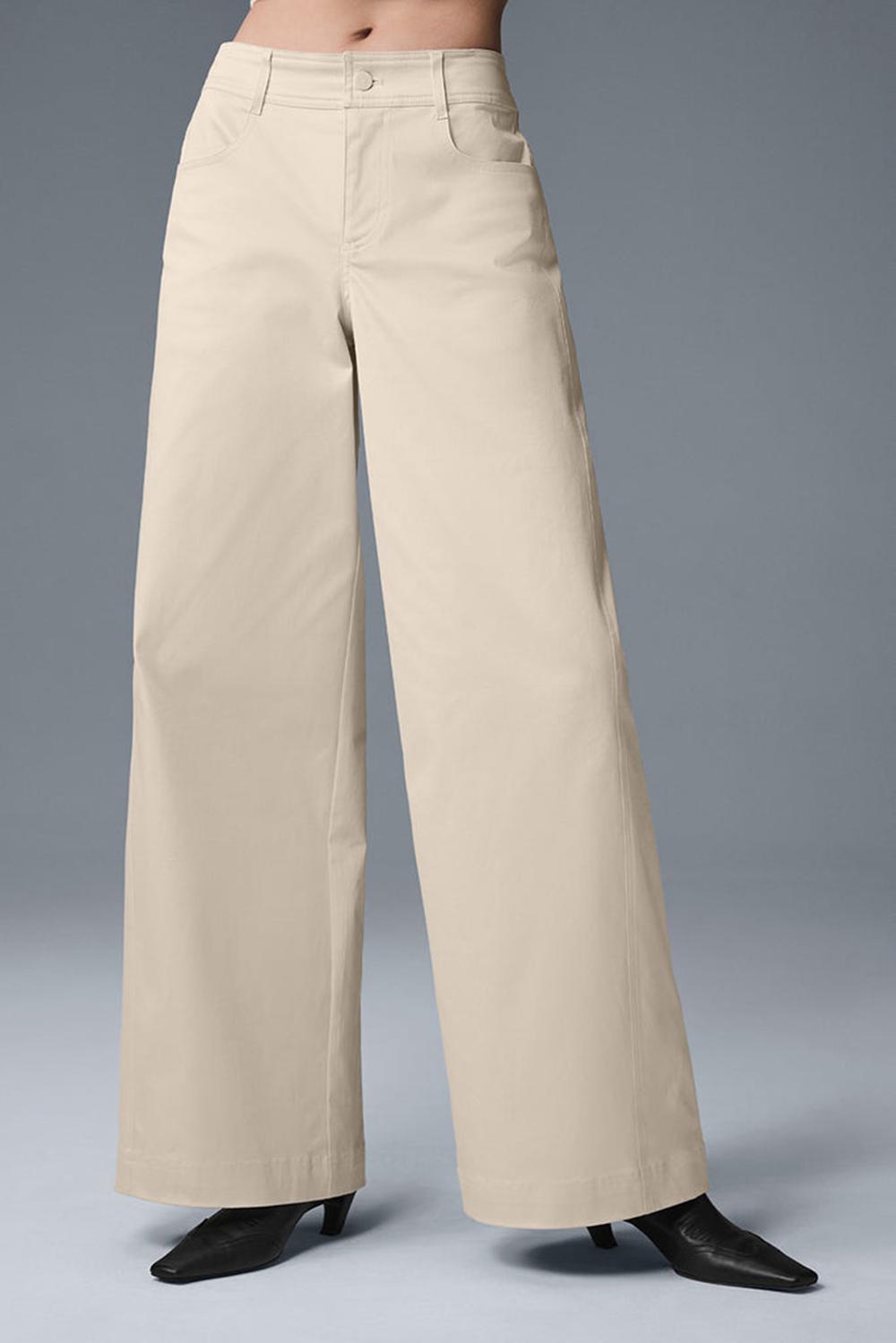 Pantalon Alo Yoga Wanderlust Wide Leg Mujer Oat Milk | Mexico  GAJ-150894