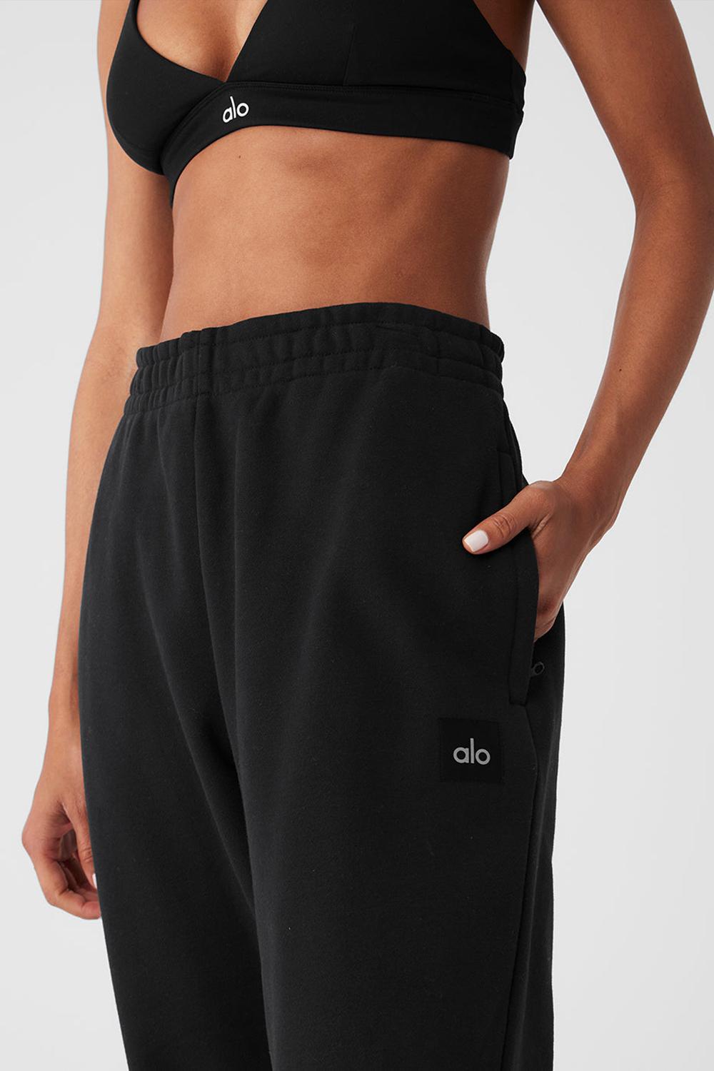 Pantalon Deportivo Alo Yoga Cuffed Renown Heavy Weight Mujer Negros | Mexico  OIC-342756