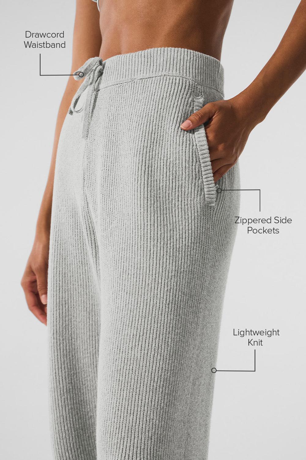 Pantalon Deportivo Alo Yoga Domain Rib Knit Mujer Grises | Mexico  QKX-015648