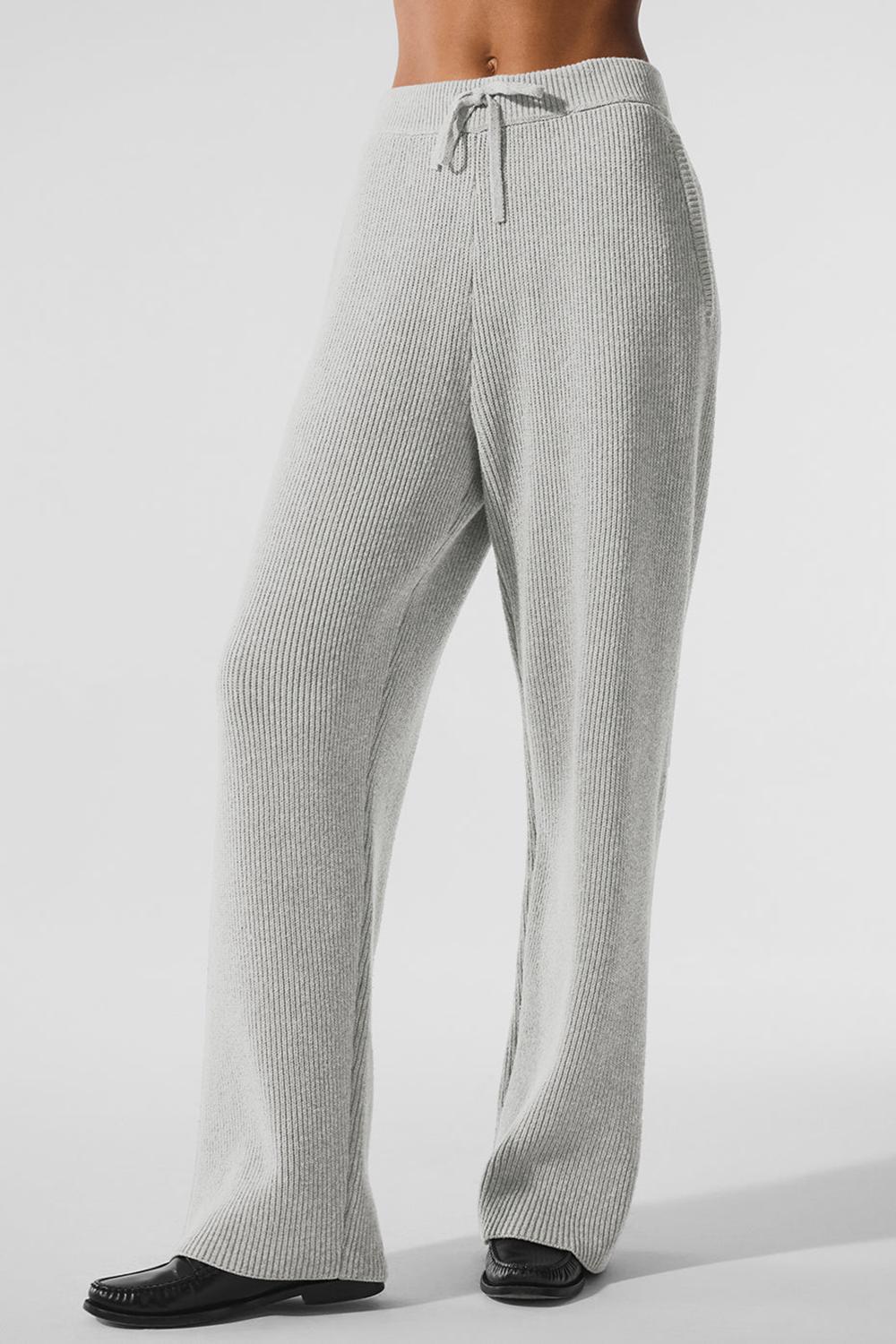 Pantalon Deportivo Alo Yoga Domain Rib Knit Mujer Grises | Mexico  QKX-015648