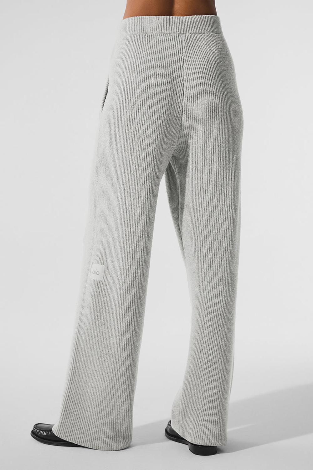 Pantalon Deportivo Alo Yoga Domain Rib Knit Mujer Grises | Mexico  QKX-015648