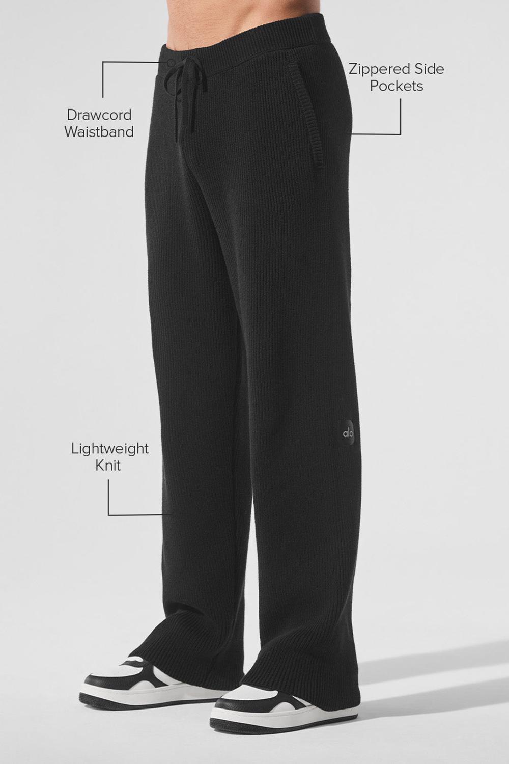 Pantalon Deportivo Alo Yoga Domain Rib Knit Hombre Negros | Mexico  MQC-816309