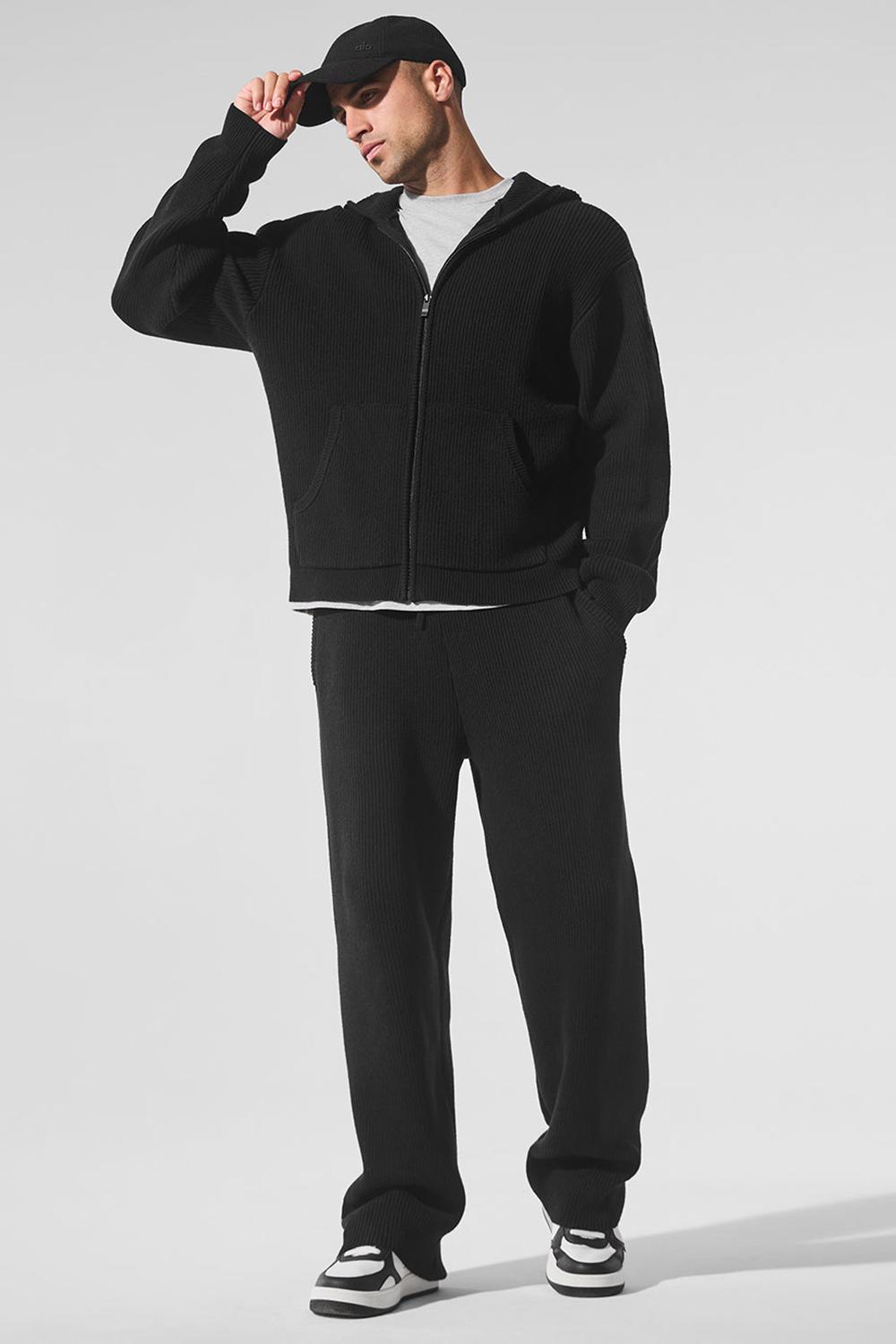 Pantalon Deportivo Alo Yoga Domain Rib Knit Hombre Negros | Mexico  MQC-816309