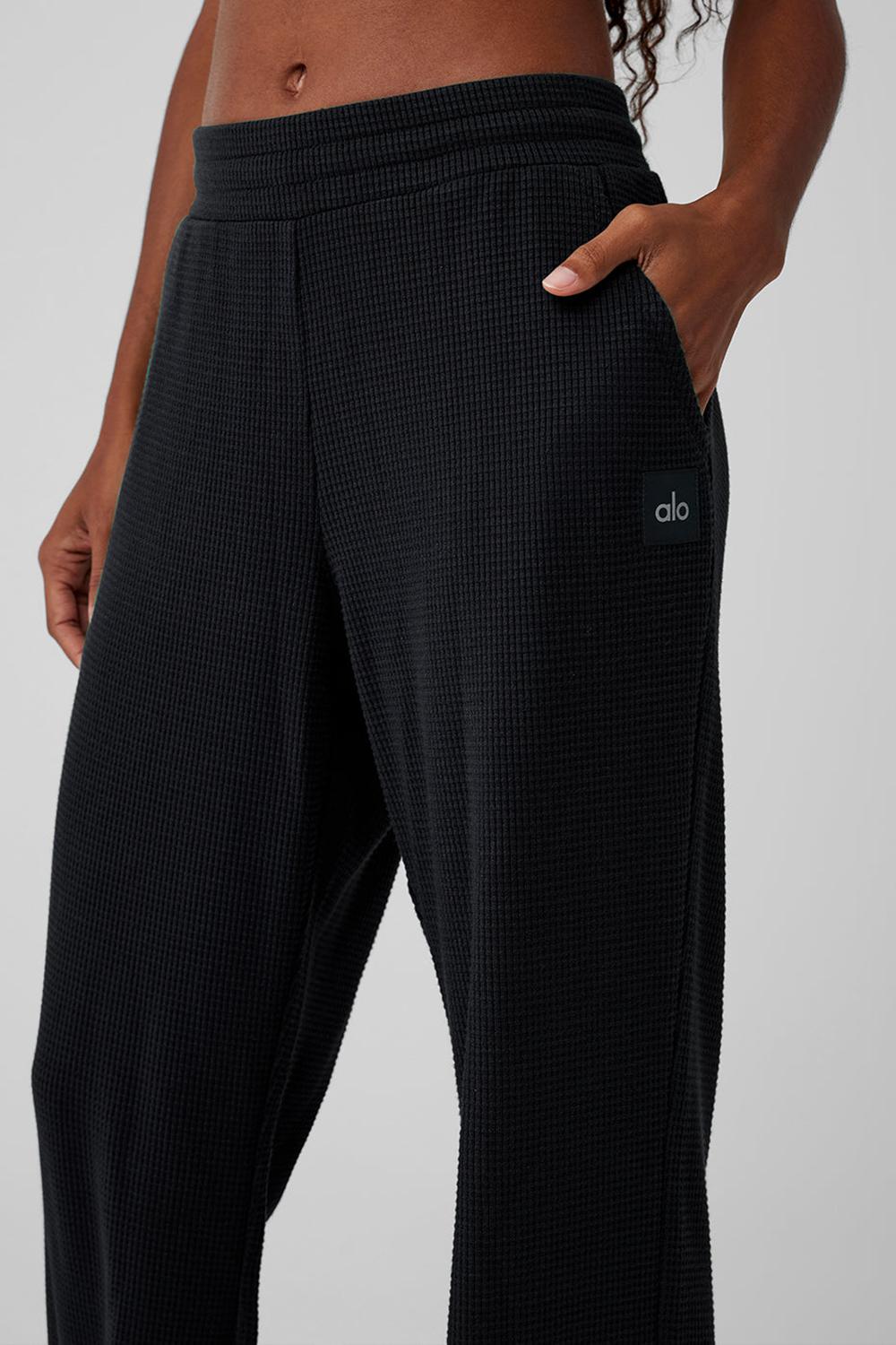 Pantalon Jogger Alo Yoga Waffle Weekend Escape Mujer Negros | Mexico  QAS-430167