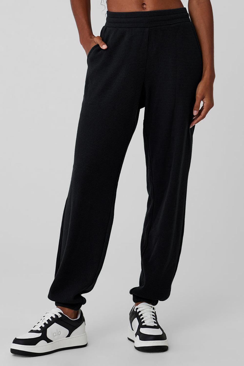 Pantalon Jogger Alo Yoga Waffle Weekend Escape Mujer Negros | Mexico  QAS-430167