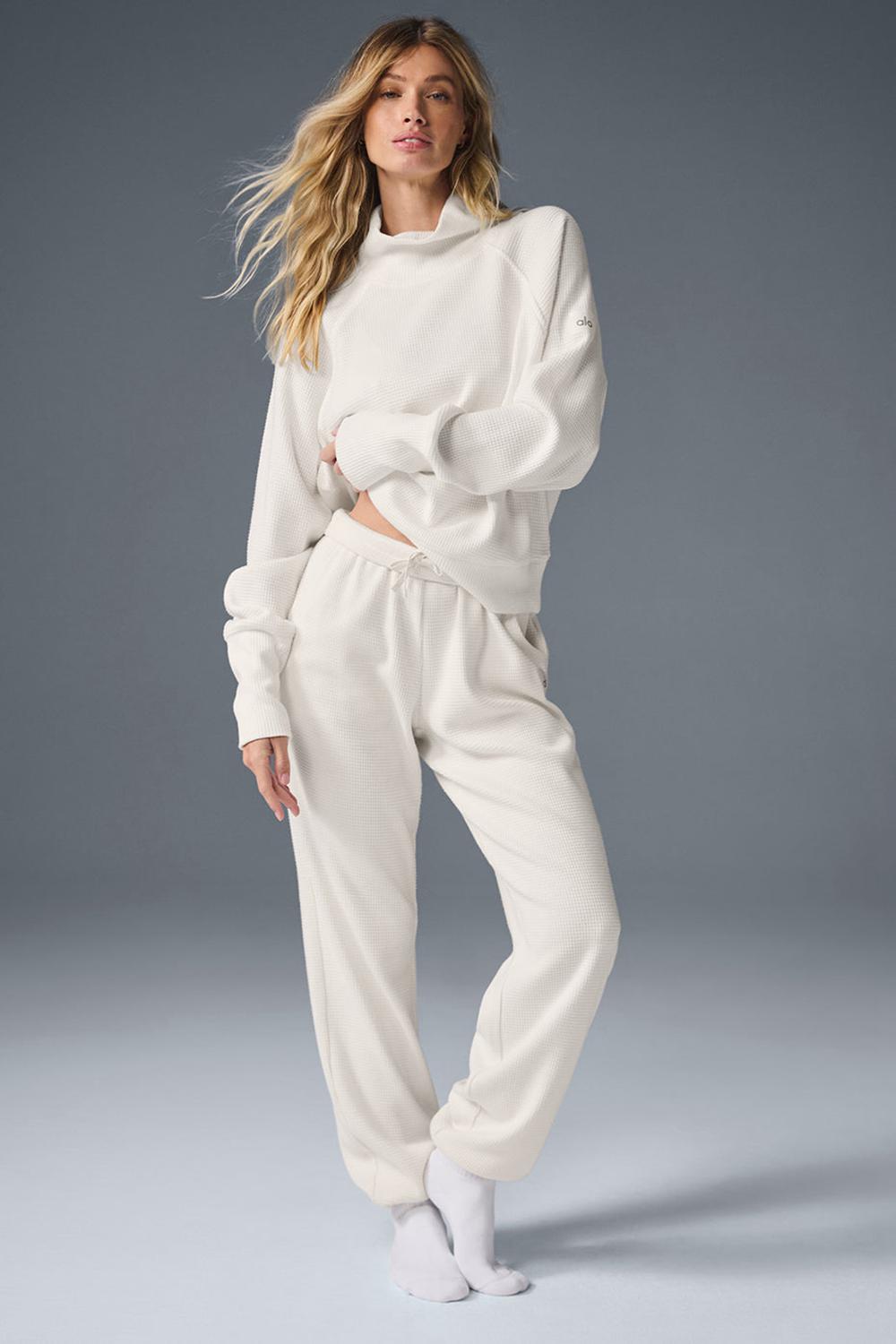 Pantalon Jogger Alo Yoga Waffle Weekend Escape Mujer Ivory | Mexico  DYM-321789