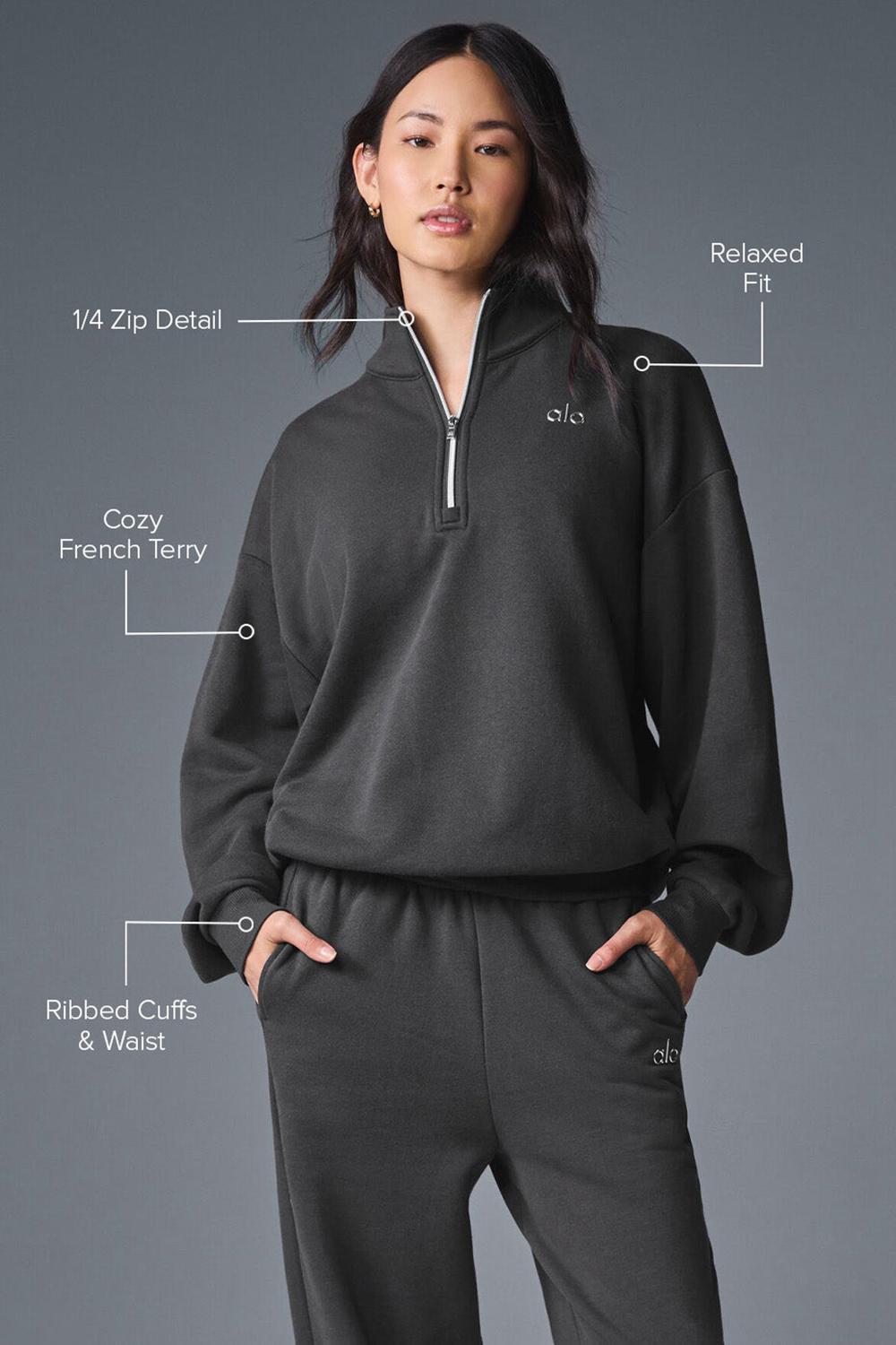 Pullover Alo Yoga Accolade 1/4 Zip Mujer Anthracite | Mexico  XHZ-210689