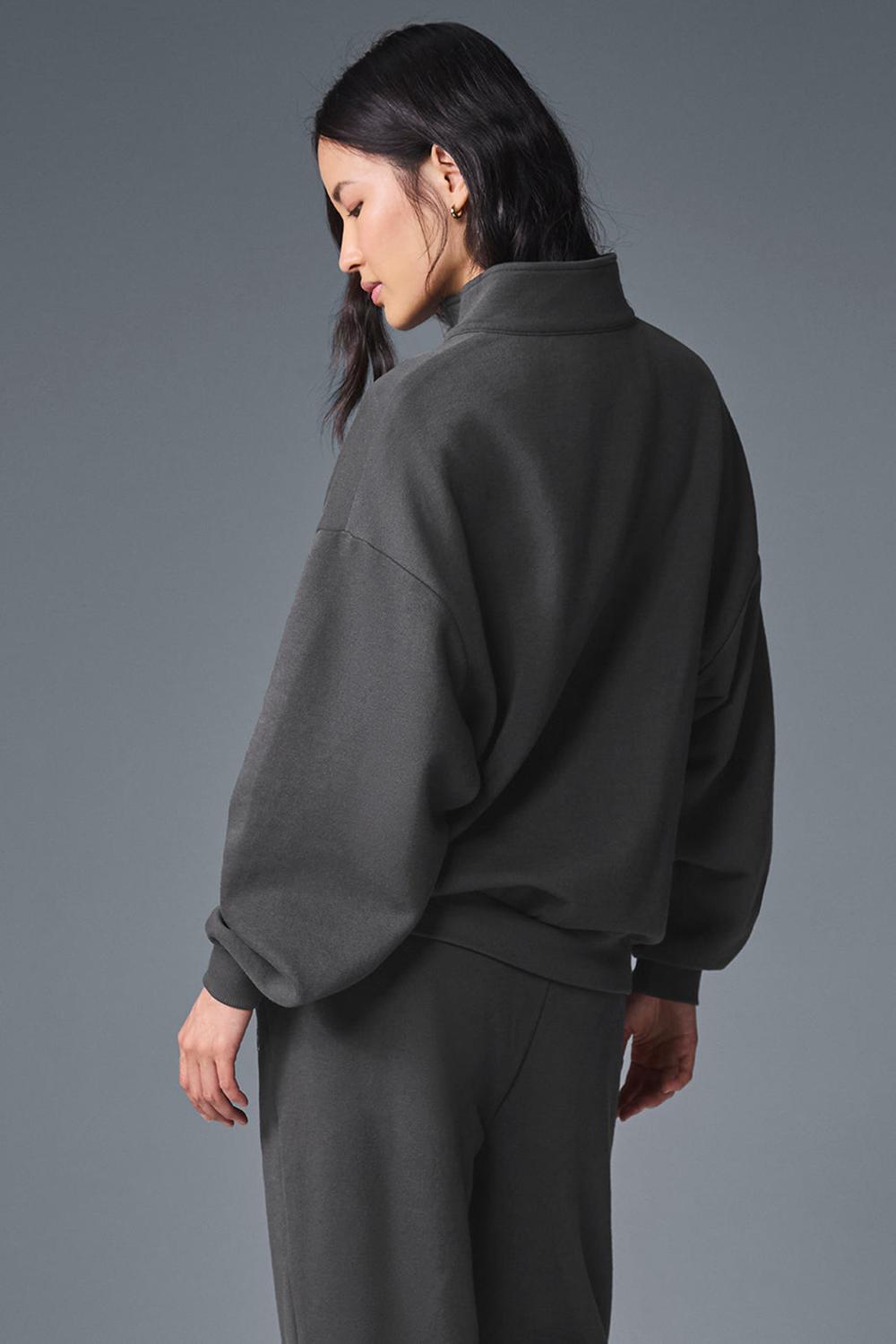 Pullover Alo Yoga Accolade 1/4 Zip Mujer Anthracite | Mexico  XHZ-210689