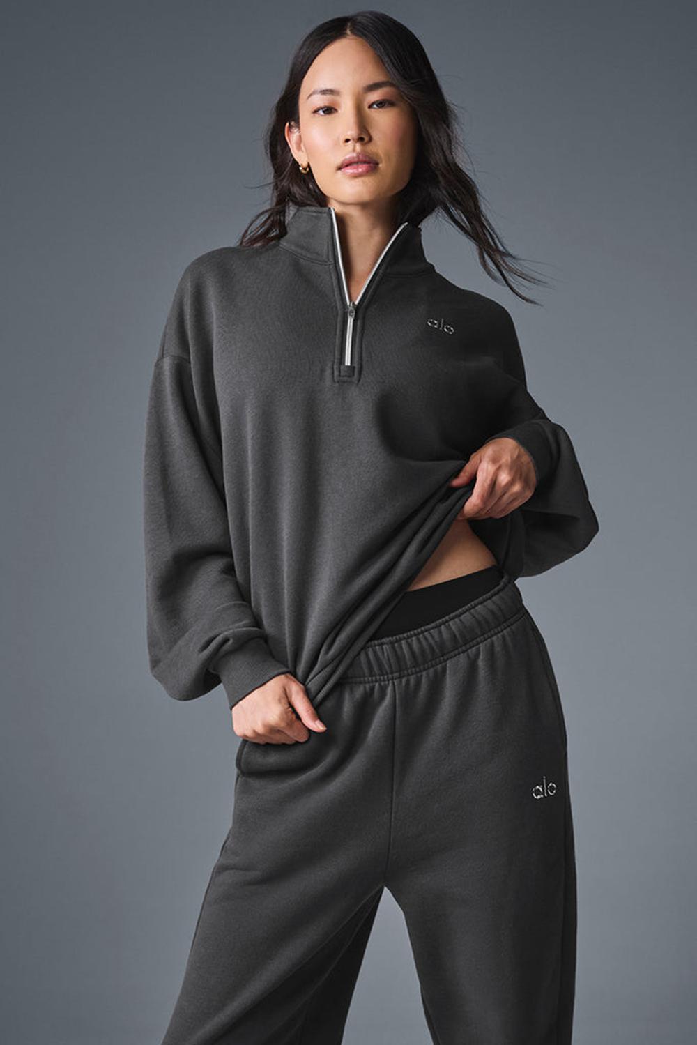 Pullover Alo Yoga Accolade 1/4 Zip Mujer Anthracite | Mexico  XHZ-210689