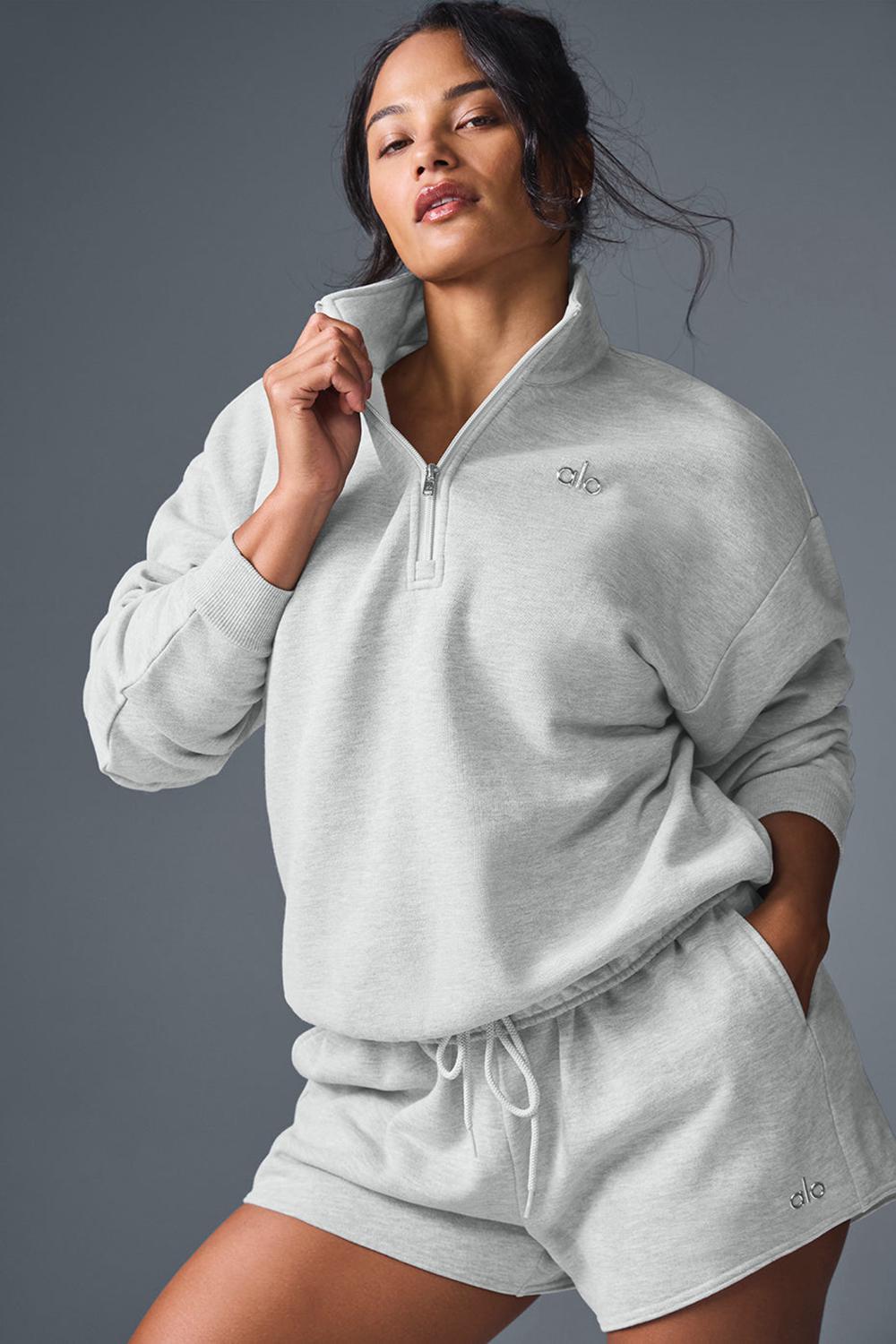 Pullover Alo Yoga Accolade 1/4 Zip Mujer Grises | Mexico  DUW-978324