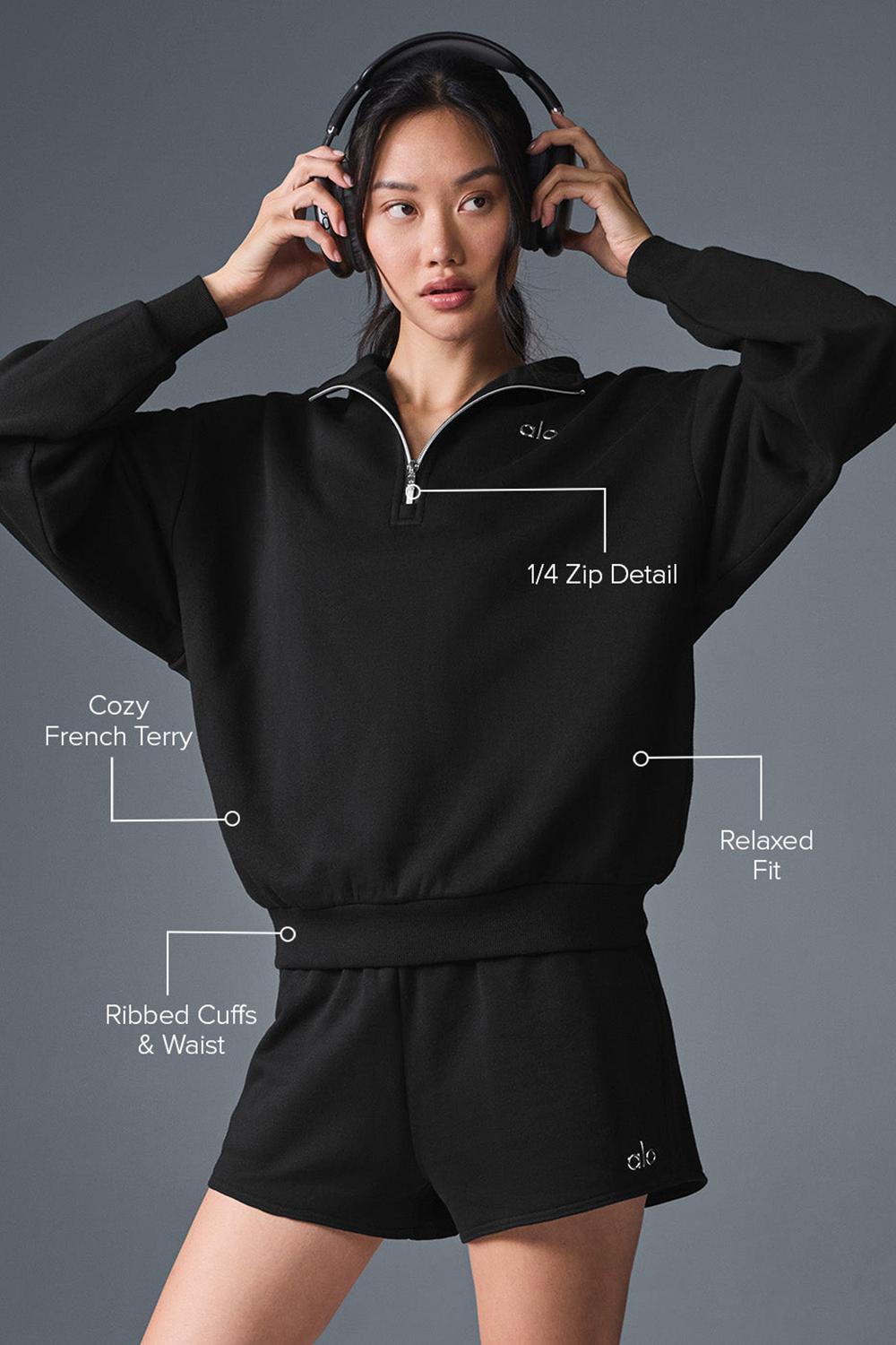 Pullover Alo Yoga Accolade 1/4 Zip Mujer Negros | Mexico  SNW-219504