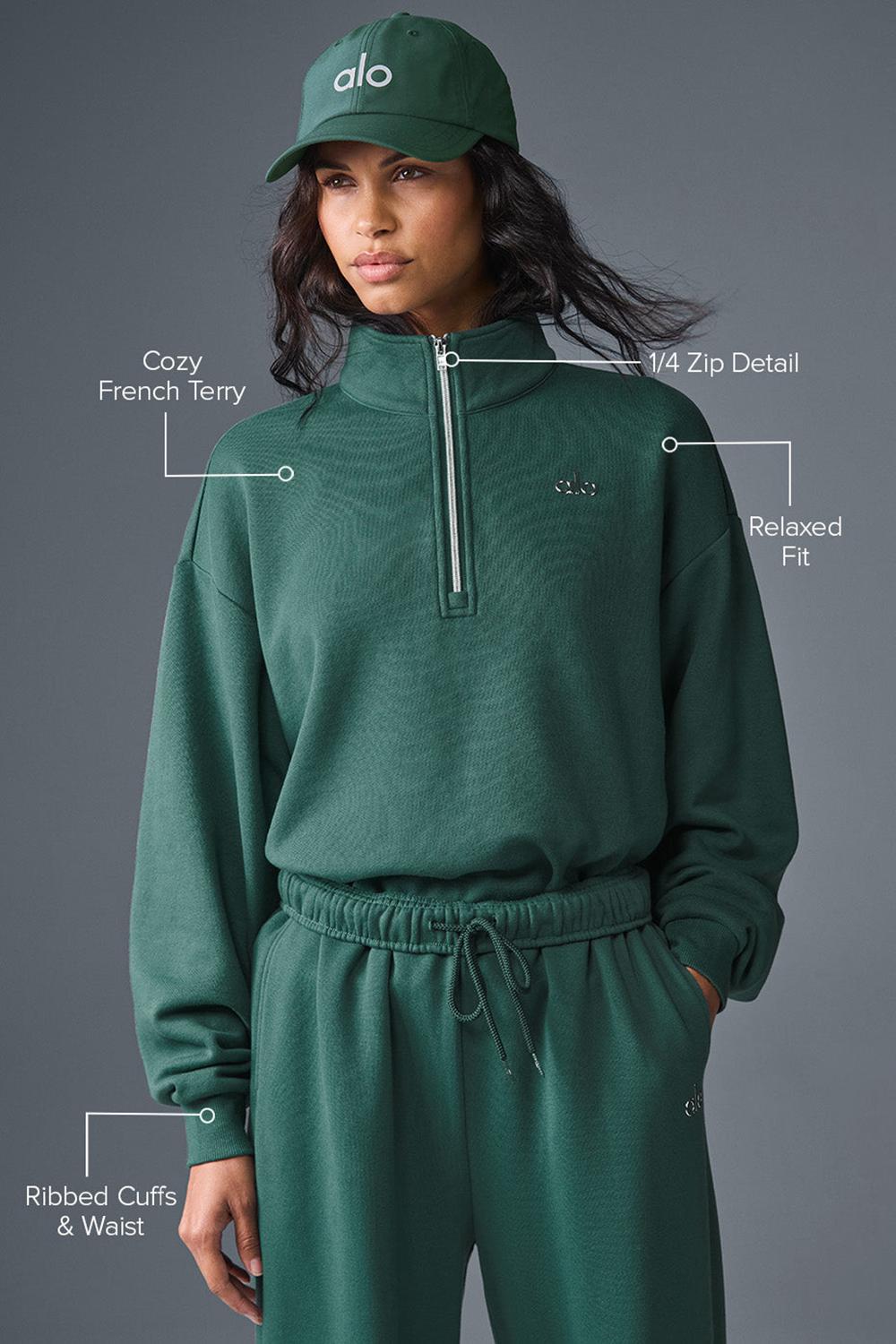 Pullover Alo Yoga Accolade 1/4 Zip Mujer Winter Ivy | Mexico  KCJ-653247