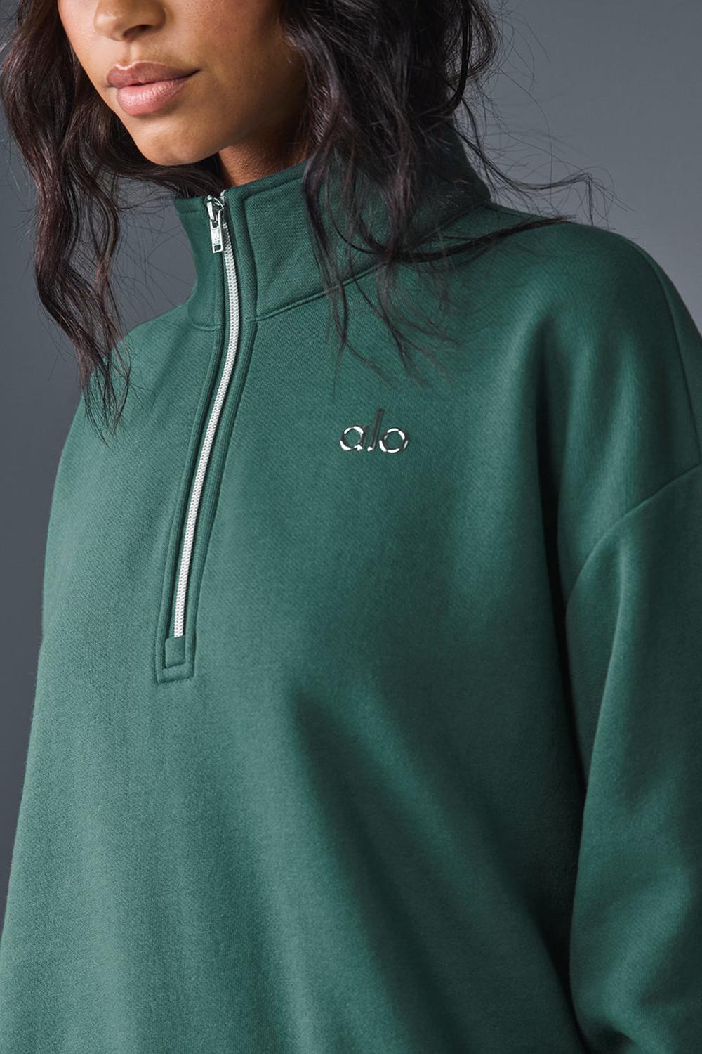 Pullover Alo Yoga Accolade 1/4 Zip Mujer Winter Ivy | Mexico  KCJ-653247