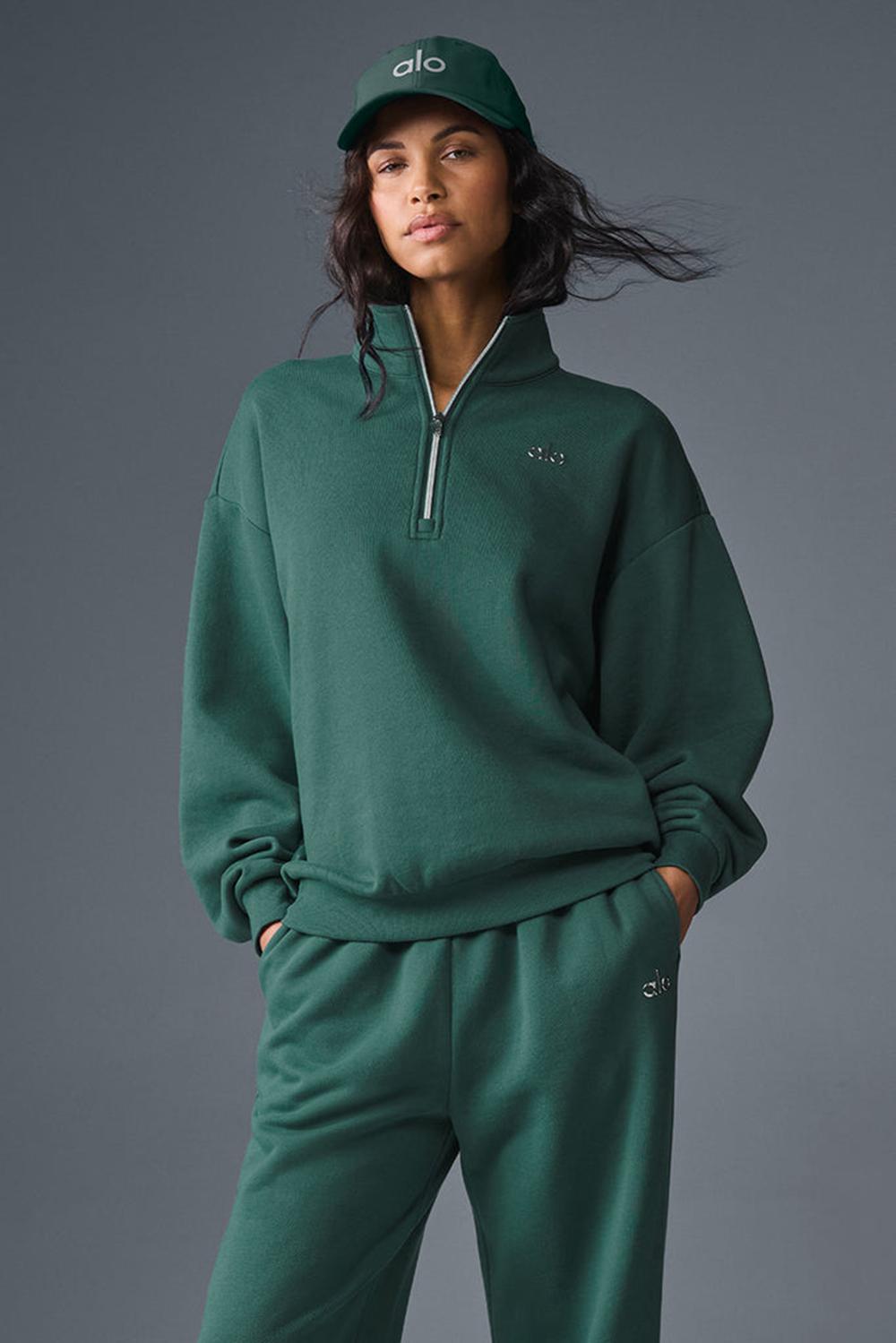 Pullover Alo Yoga Accolade 1/4 Zip Mujer Winter Ivy | Mexico  KCJ-653247