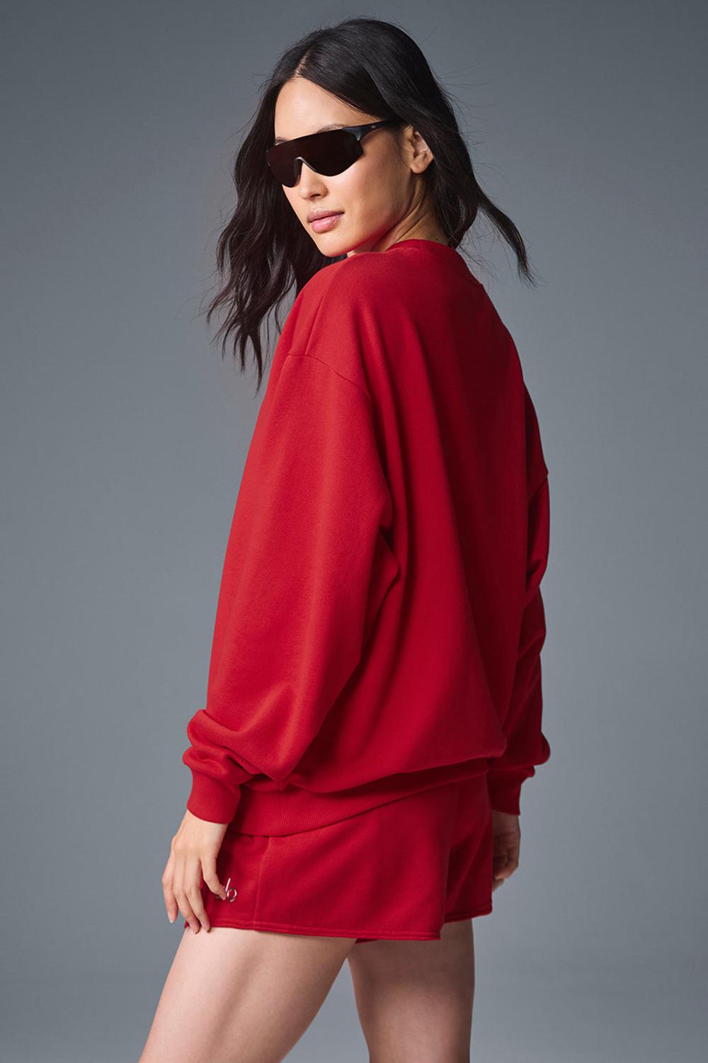 Pullover Alo Yoga Accolade Crew Neck Mujer Rojos | Mexico  XQZ-801723