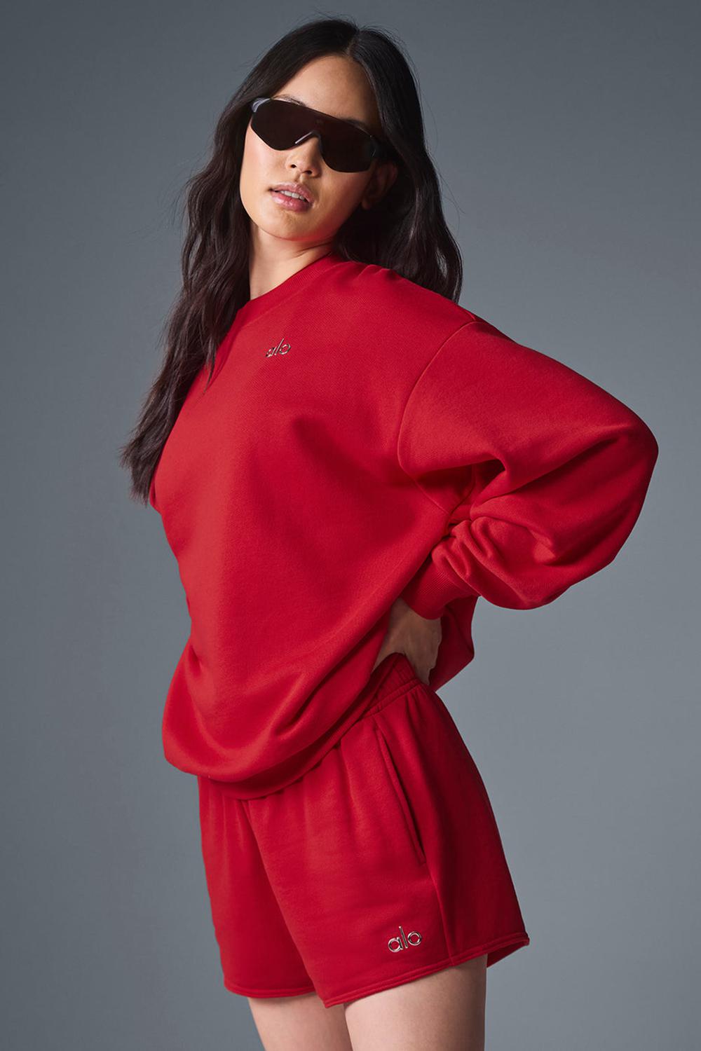 Pullover Alo Yoga Accolade Crew Neck Mujer Rojos | Mexico  XQZ-801723