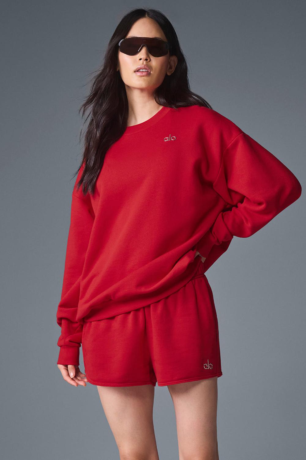 Pullover Alo Yoga Accolade Crew Neck Mujer Rojos | Mexico  XQZ-801723
