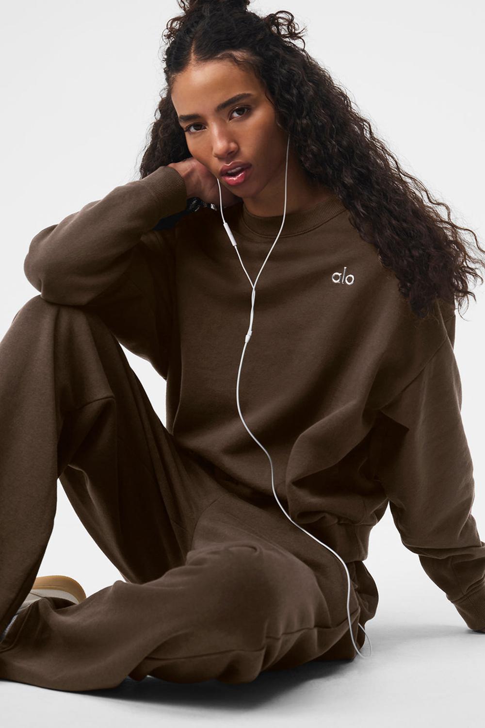 Pullover Alo Yoga Accolade Crew Neck Mujer Espresso | Mexico  ZHE-372180