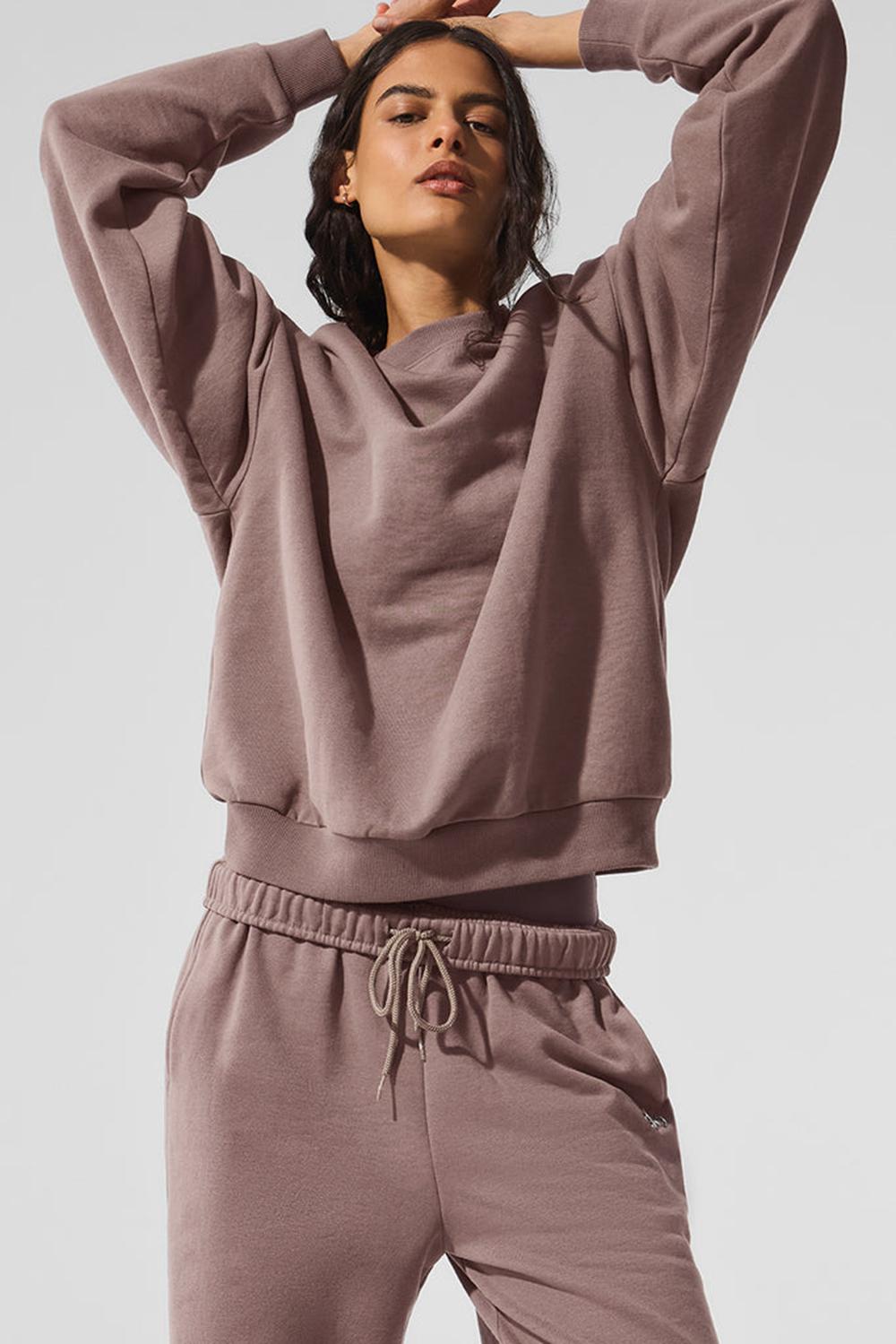 Pullover Alo Yoga Accolade Crew Neck Mujer Mushroom | Mexico  CFO-473859