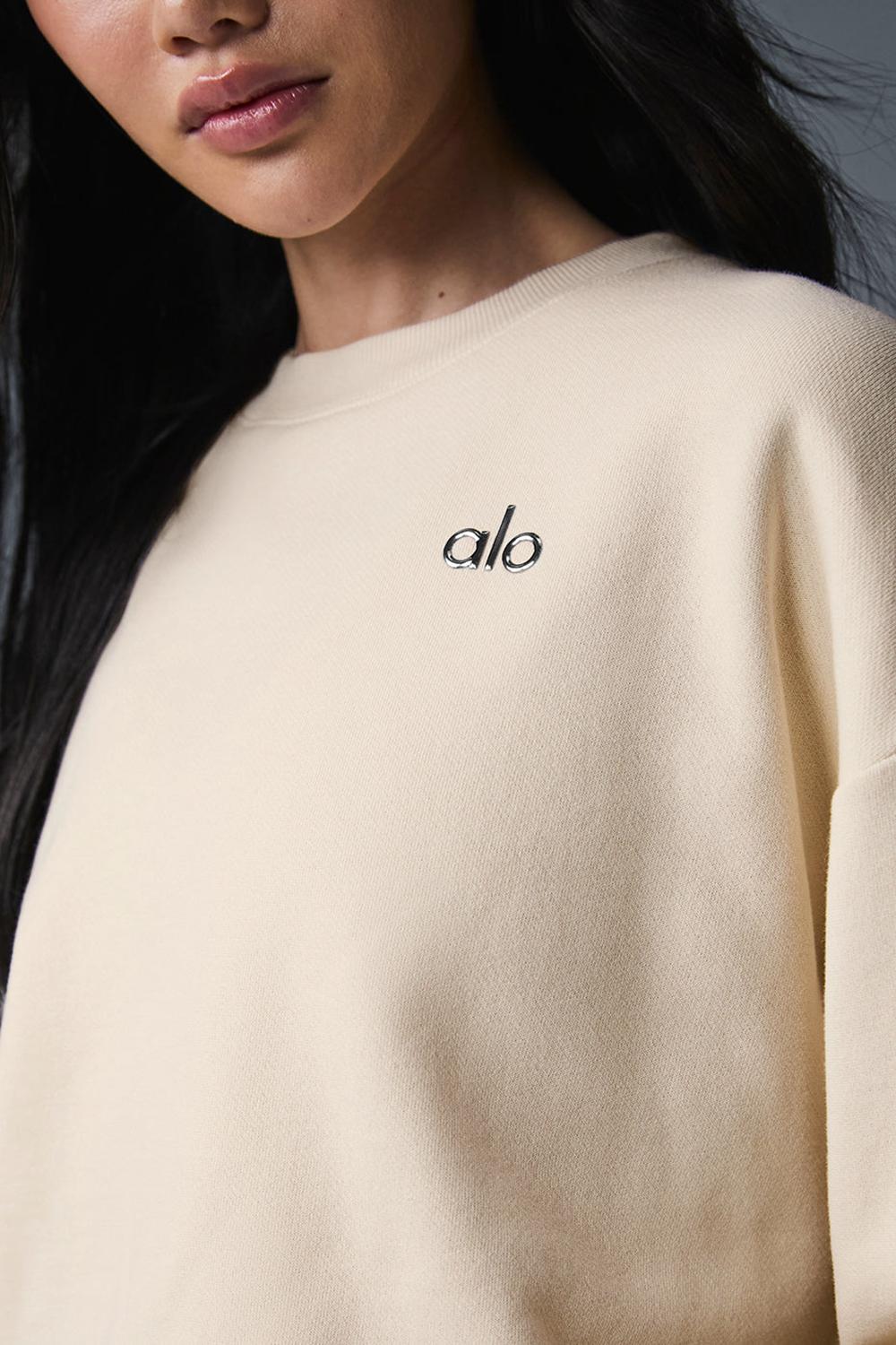 Pullover Alo Yoga Accolade Crew Neck Mujer Oat Milk | Mexico  BVT-431298