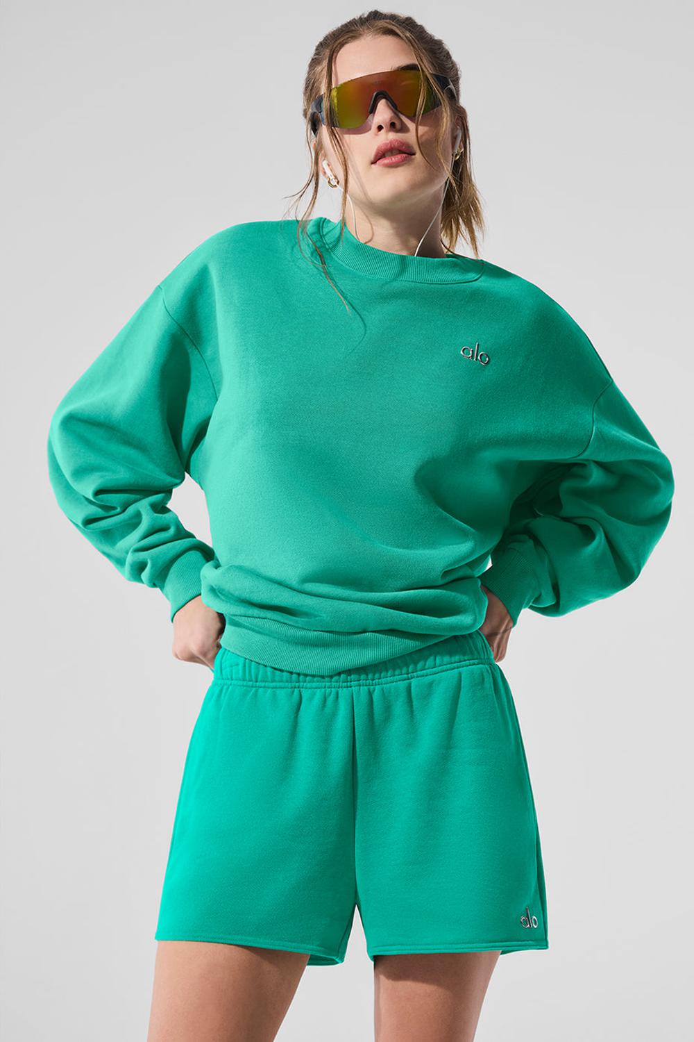 Pullover Alo Yoga Accolade Crew Neck Mujer Verdes | Mexico  TXY-138426