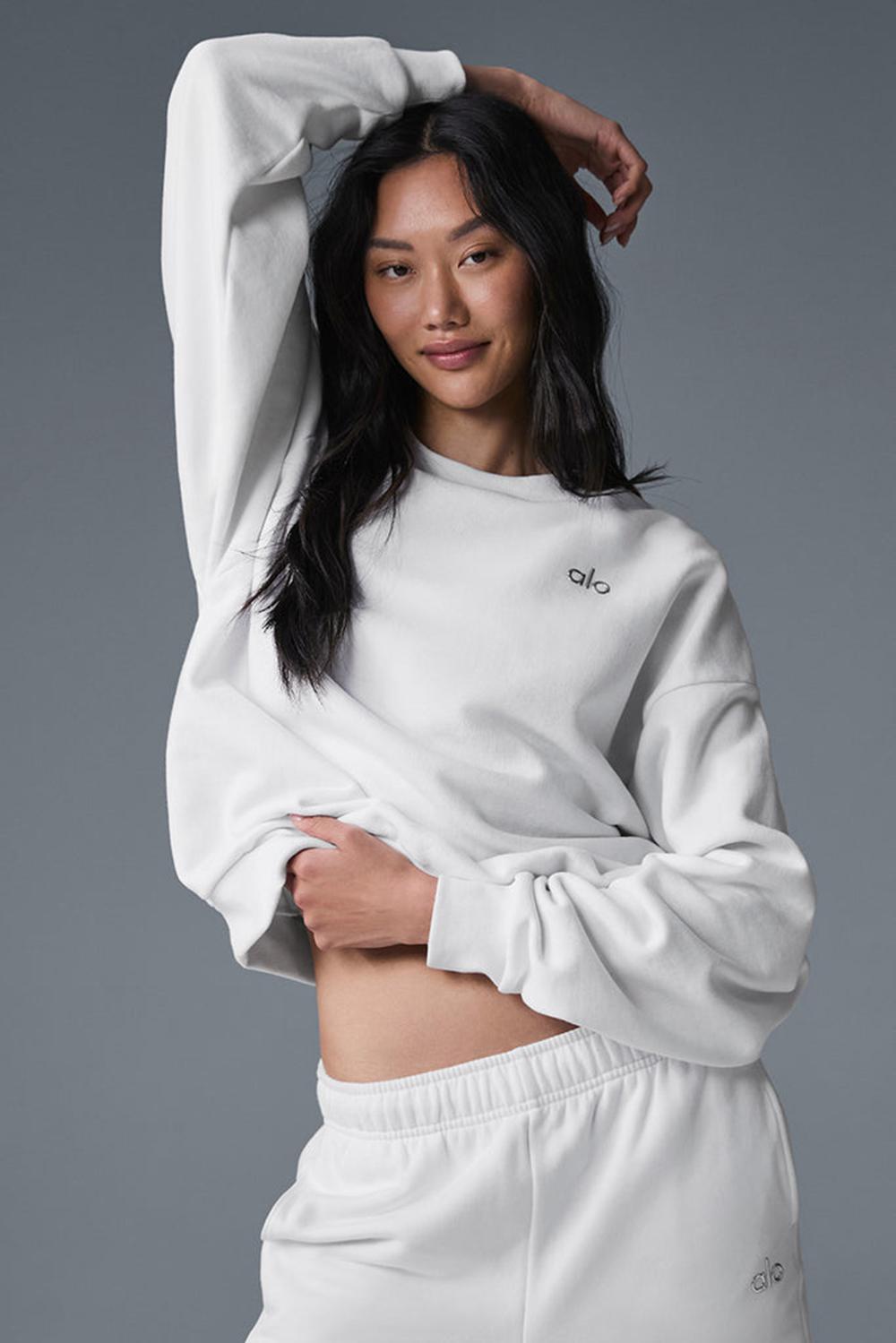 Pullover Alo Yoga Accolade Crew Neck Mujer Blancos | Mexico  LGP-938014