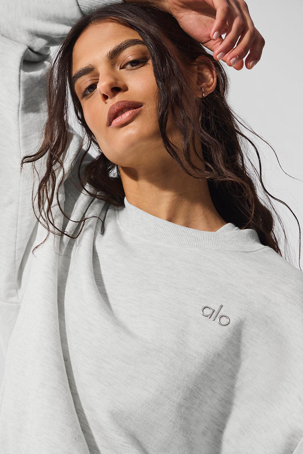 Pullover Alo Yoga Accolade Crew Neck Mujer Blancos | Mexico  FIC-204179