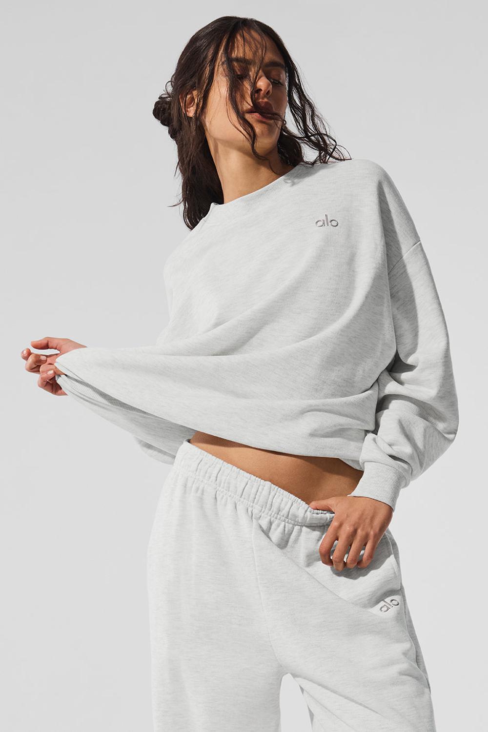 Pullover Alo Yoga Accolade Crew Neck Mujer Blancos | Mexico  FIC-204179