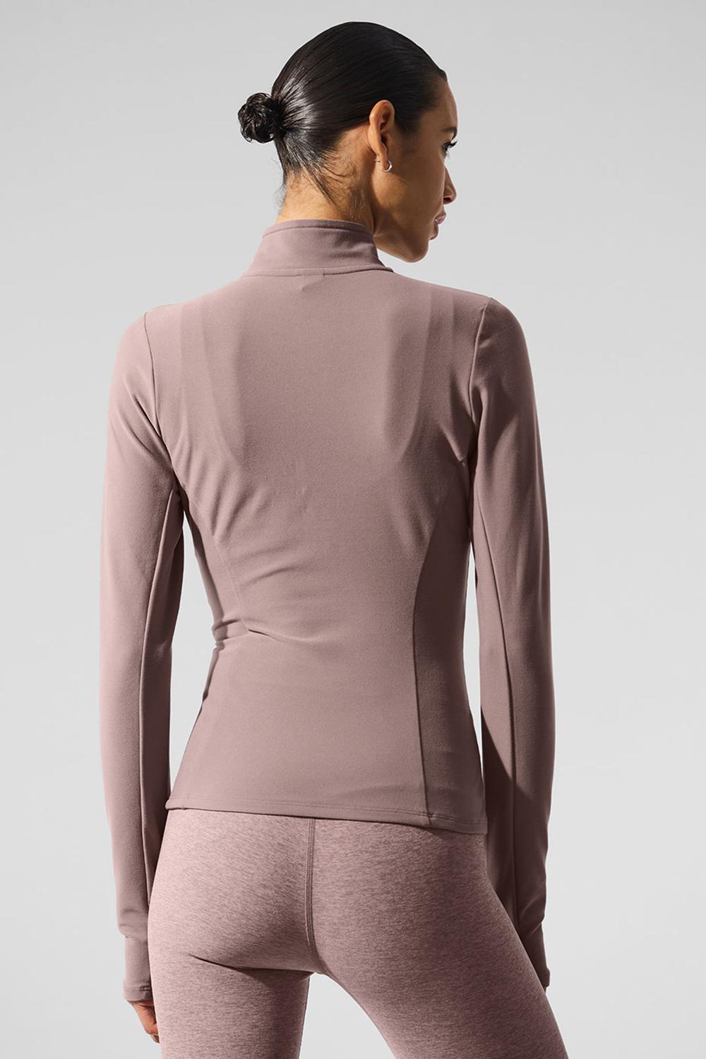 Pullover Alo Yoga Alosoft 1/2 Zip Rapid Mujer Mushroom | Mexico  JHY-153628