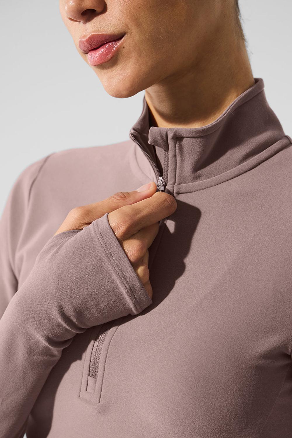 Pullover Alo Yoga Alosoft 1/2 Zip Rapid Mujer Mushroom | Mexico  JHY-153628