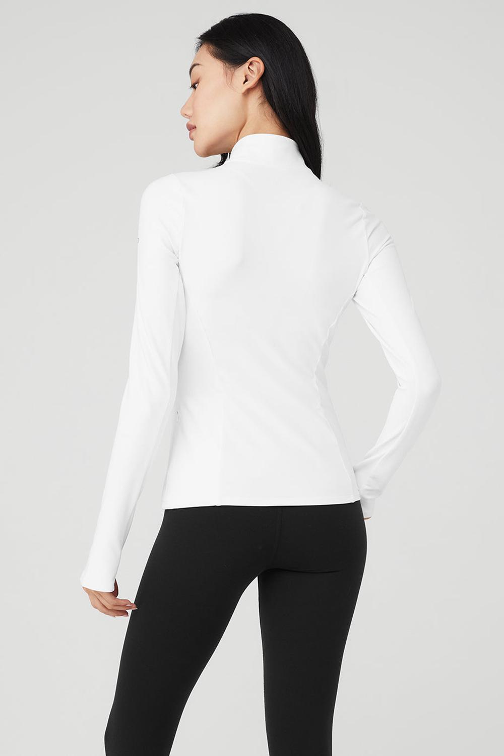 Pullover Alo Yoga Alosoft 1/2 Zip Rapid Mujer Blancos | Mexico  JOT-430985