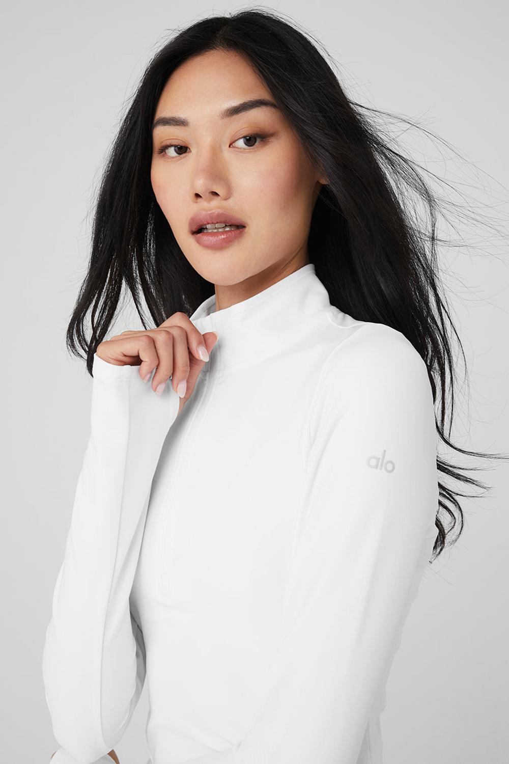 Pullover Alo Yoga Alosoft 1/2 Zip Rapid Mujer Blancos | Mexico  JOT-430985