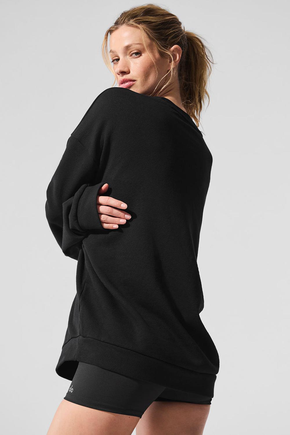 Pullover Alo Yoga Chill Crew Neck Mujer Negros | Mexico  HYM-675931