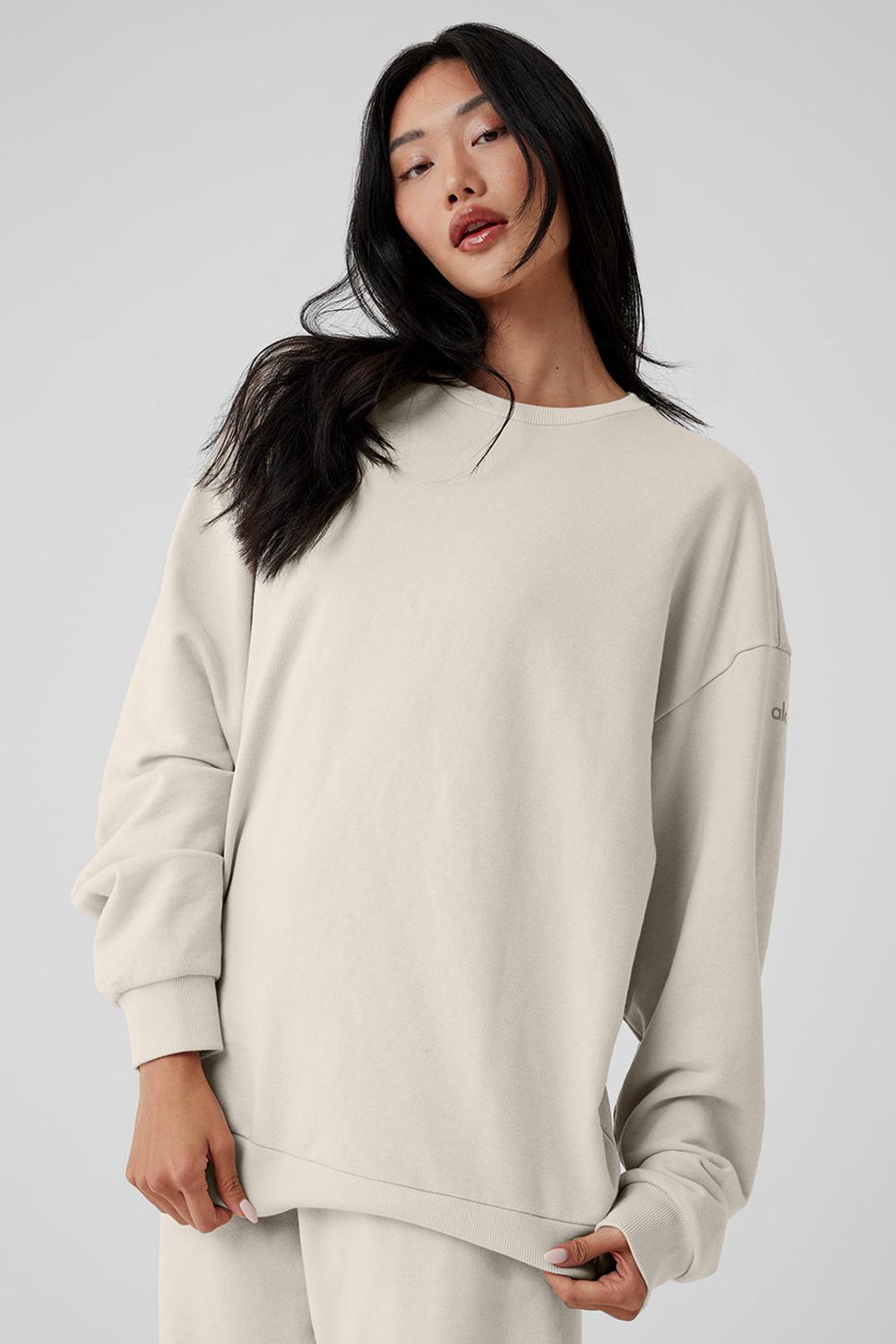 Pullover Alo Yoga Chill Crew Neck Mujer Bone | Mexico  BDM-684792