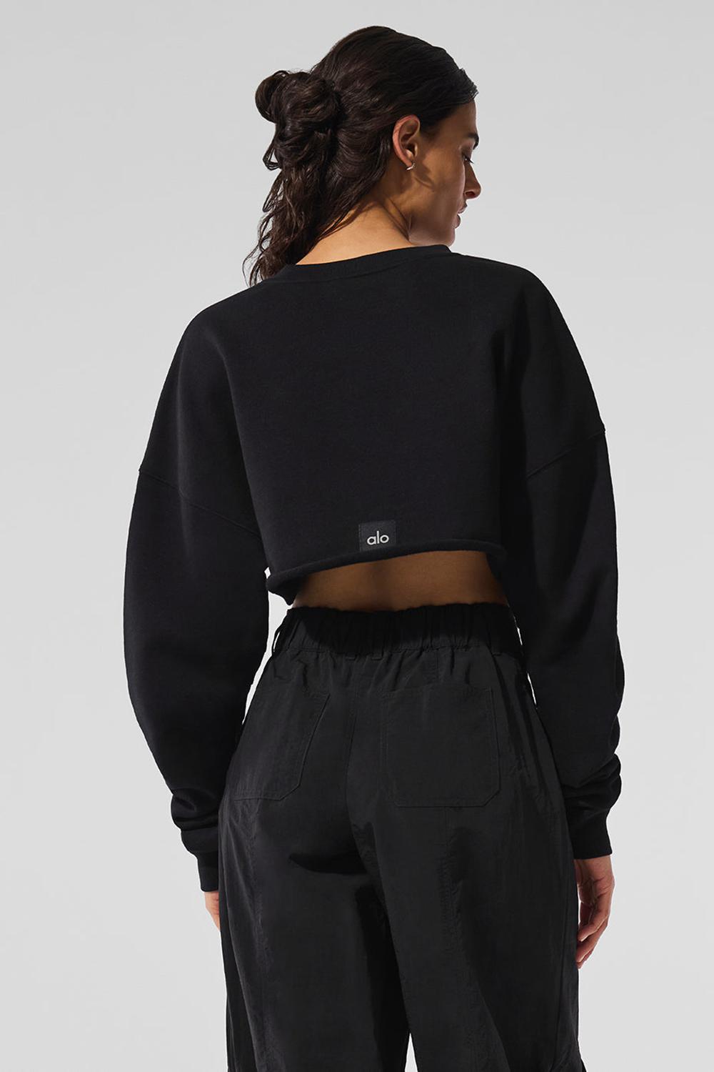Pullover Alo Yoga Extreme Cropped Mujer Negros | Mexico  VNM-749031