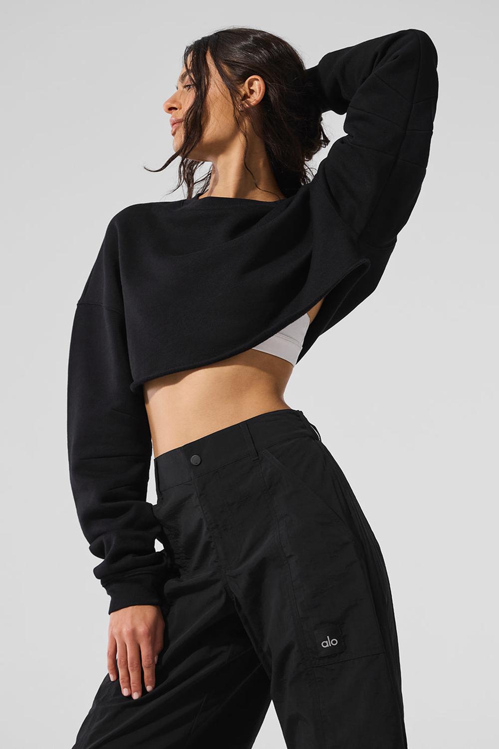 Pullover Alo Yoga Extreme Cropped Mujer Negros | Mexico  VNM-749031