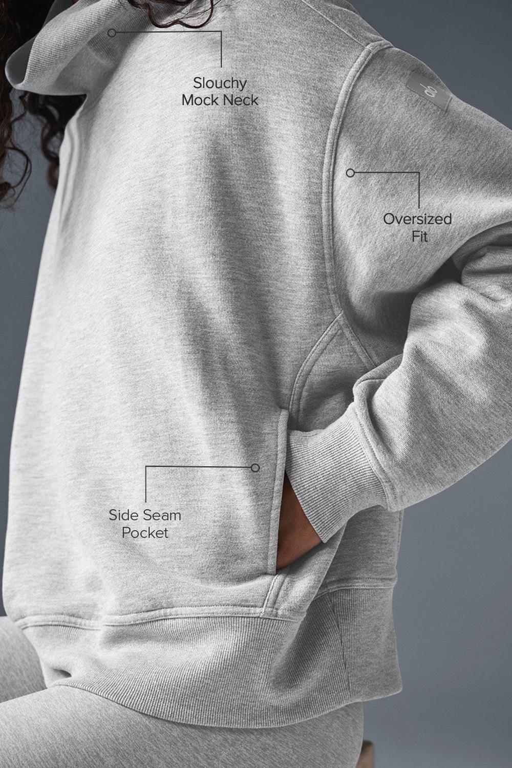 Pullover Alo Yoga Hazy Mock Neck Mujer Grises | Mexico  EXL-602379