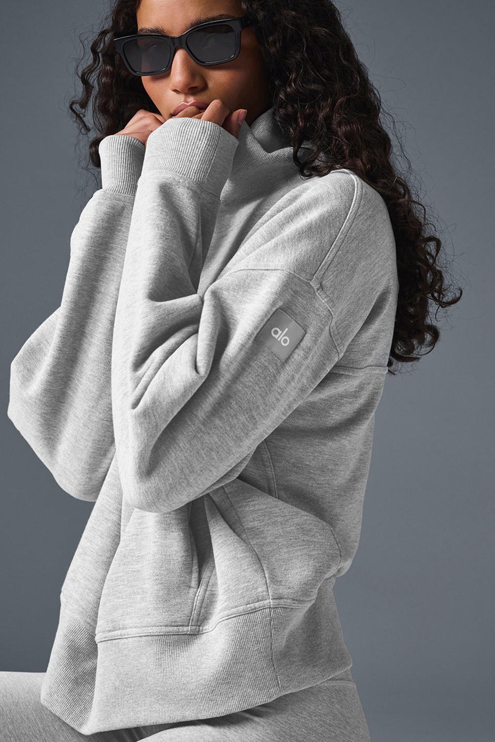 Pullover Alo Yoga Hazy Mock Neck Mujer Grises | Mexico  EXL-602379