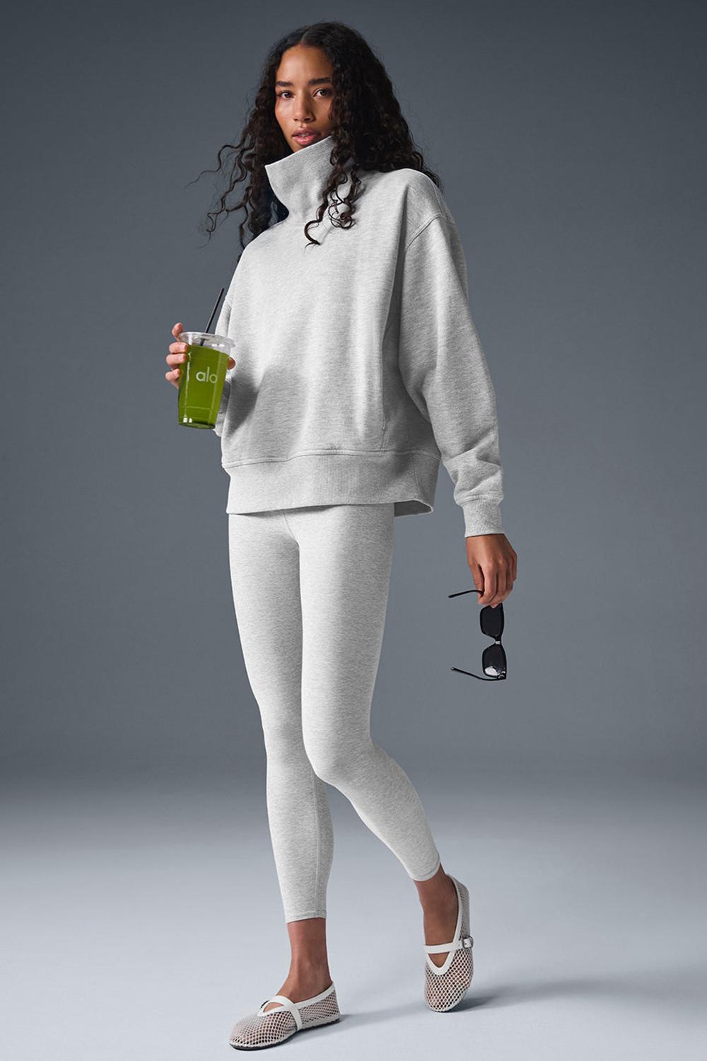 Pullover Alo Yoga Hazy Mock Neck Mujer Grises | Mexico  EXL-602379