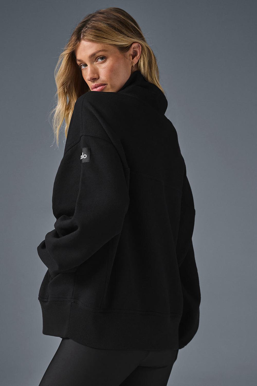 Pullover Alo Yoga Hazy Mock Neck Mujer Negros | Mexico  MTS-036159