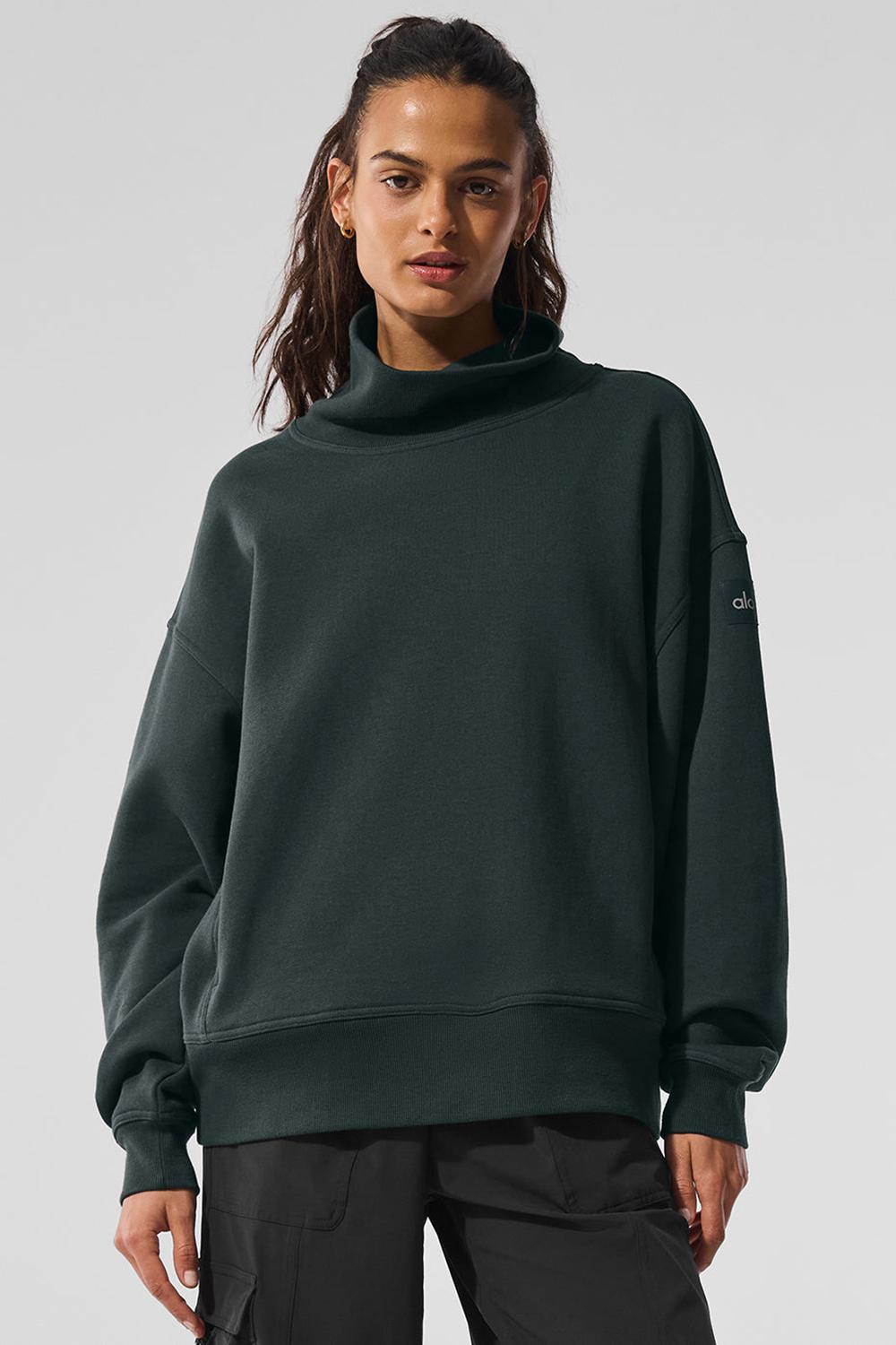 Pullover Alo Yoga Hazy Mock Neck Mujer Verdes | Mexico  BHW-964720