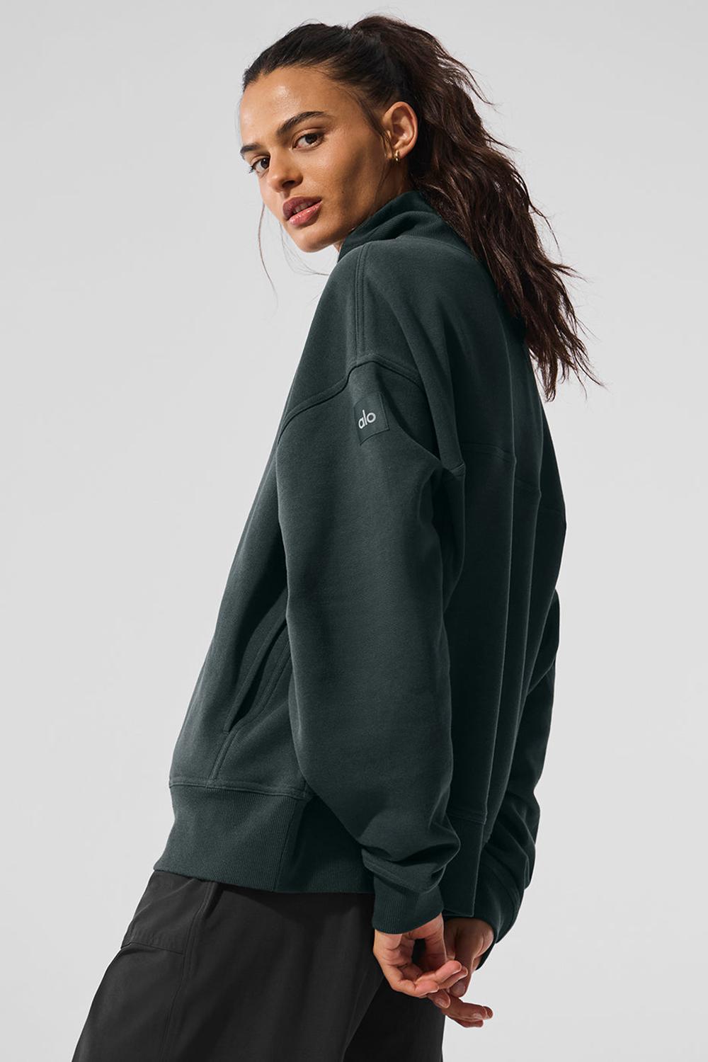 Pullover Alo Yoga Hazy Mock Neck Mujer Verdes | Mexico  BHW-964720