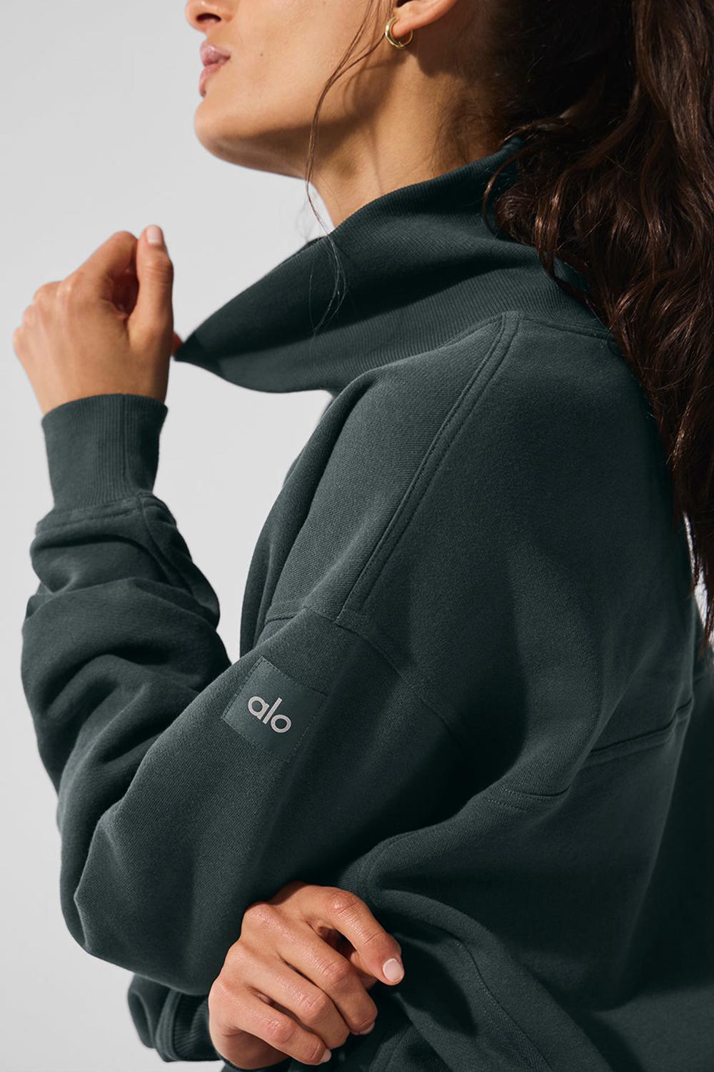 Pullover Alo Yoga Hazy Mock Neck Mujer Verdes | Mexico  BHW-964720