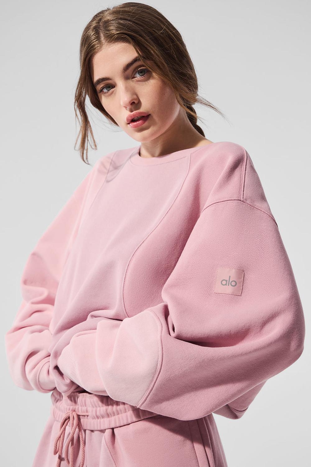 Pullover Alo Yoga Make Waves Crew Neck Mujer Rosas | Mexico  NFP-634509