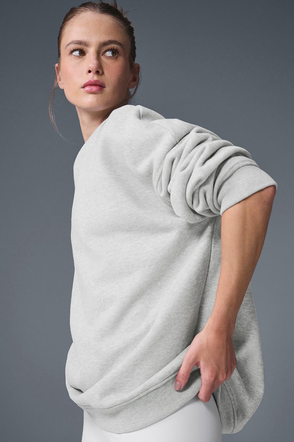 Pullover Alo Yoga Renown Heavy Weight Crew Neck Mujer Grises | Mexico  TXY-381450